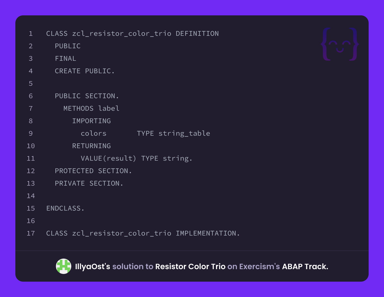 Color Trio Computer IllyaOst's solution for Resistor Color Trio in ABAP on Exercism