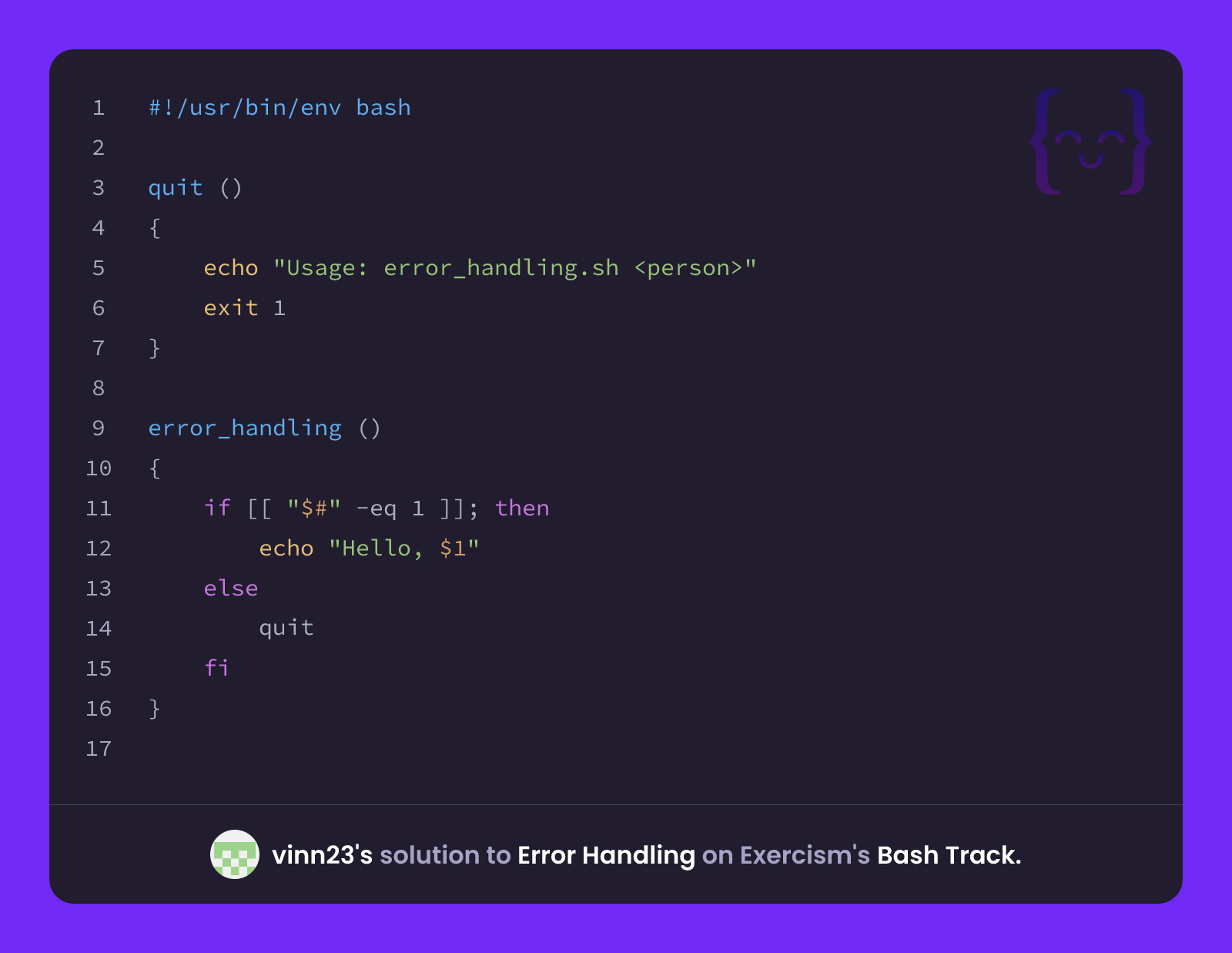 vinn23's solution for Error Handling in Bash on Exercism