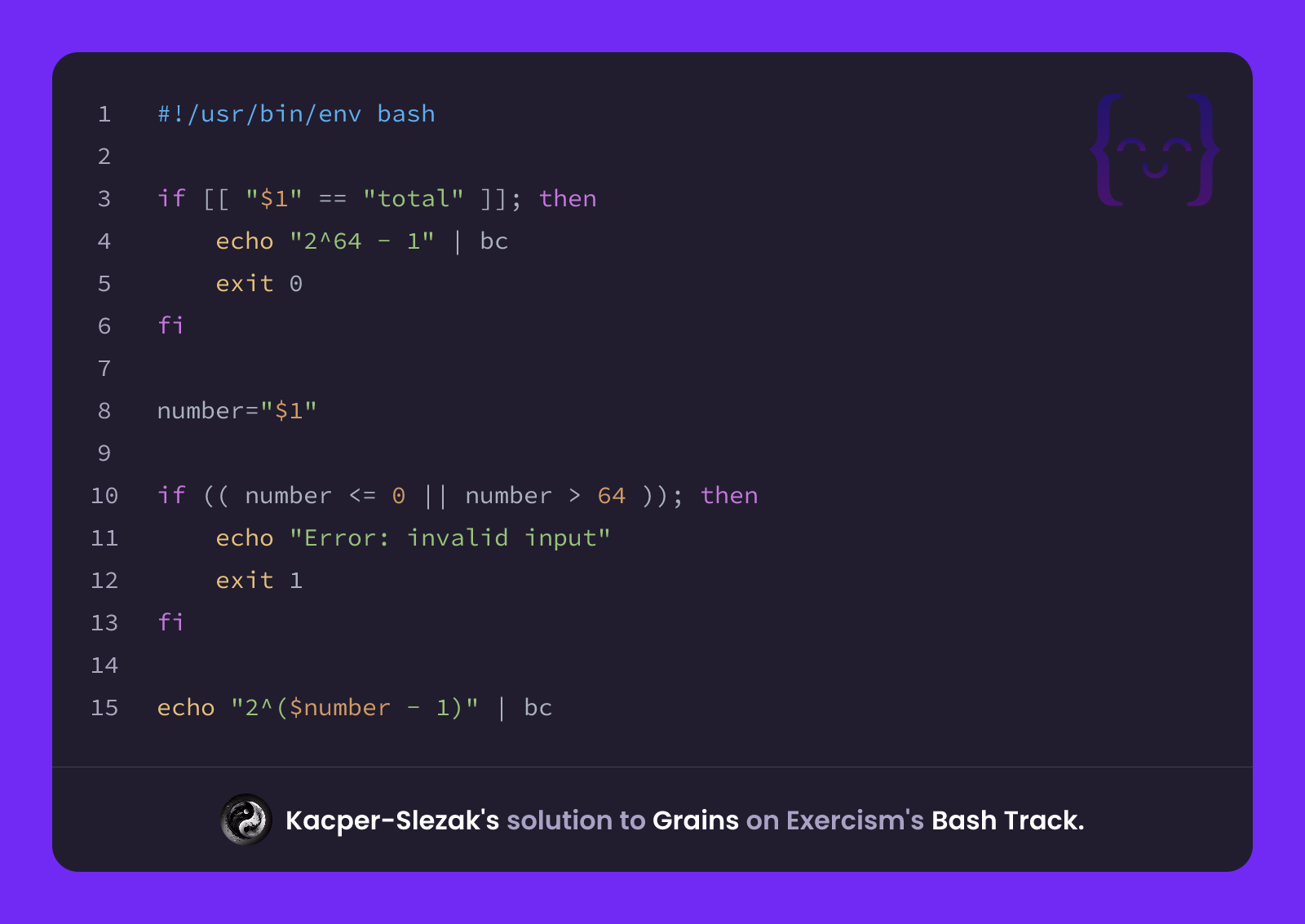 Kacper-Slezak's solution for Grains in Bash on Exercism