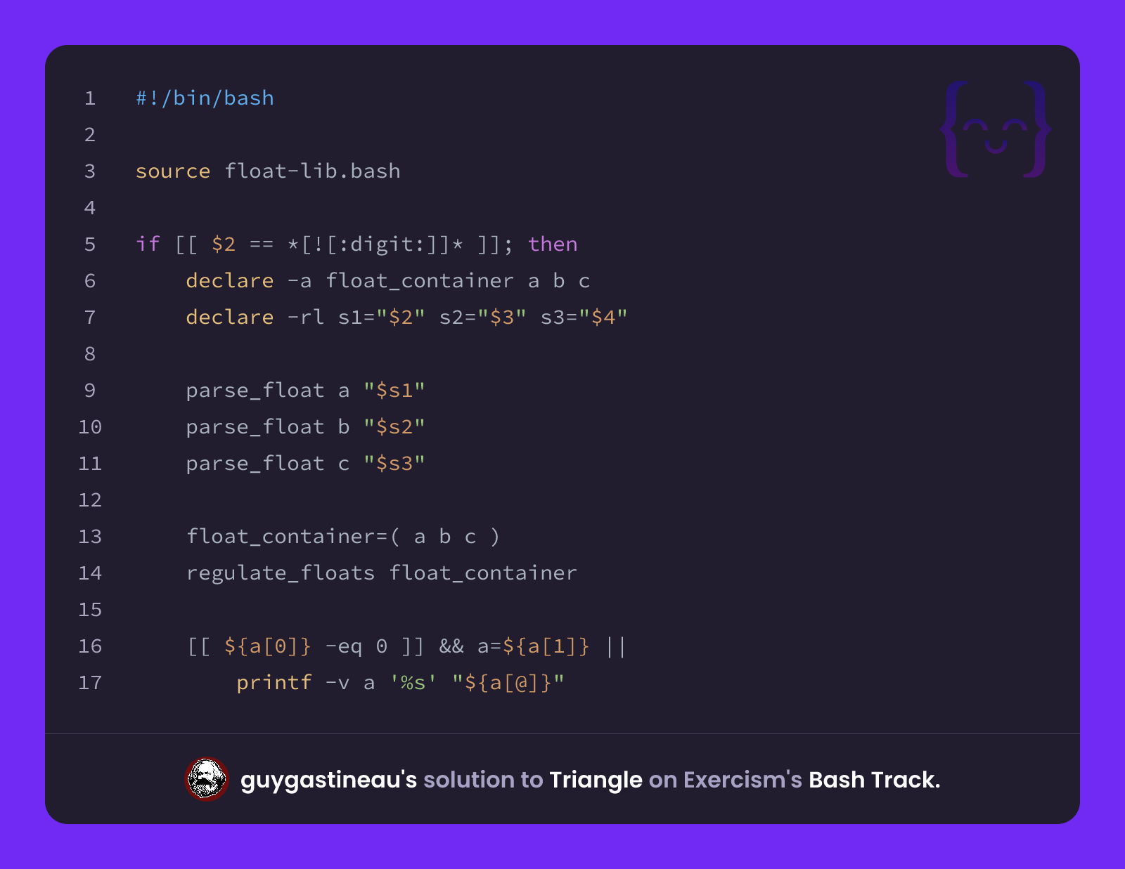 guygastineau's solution for Triangle in Bash on Exercism