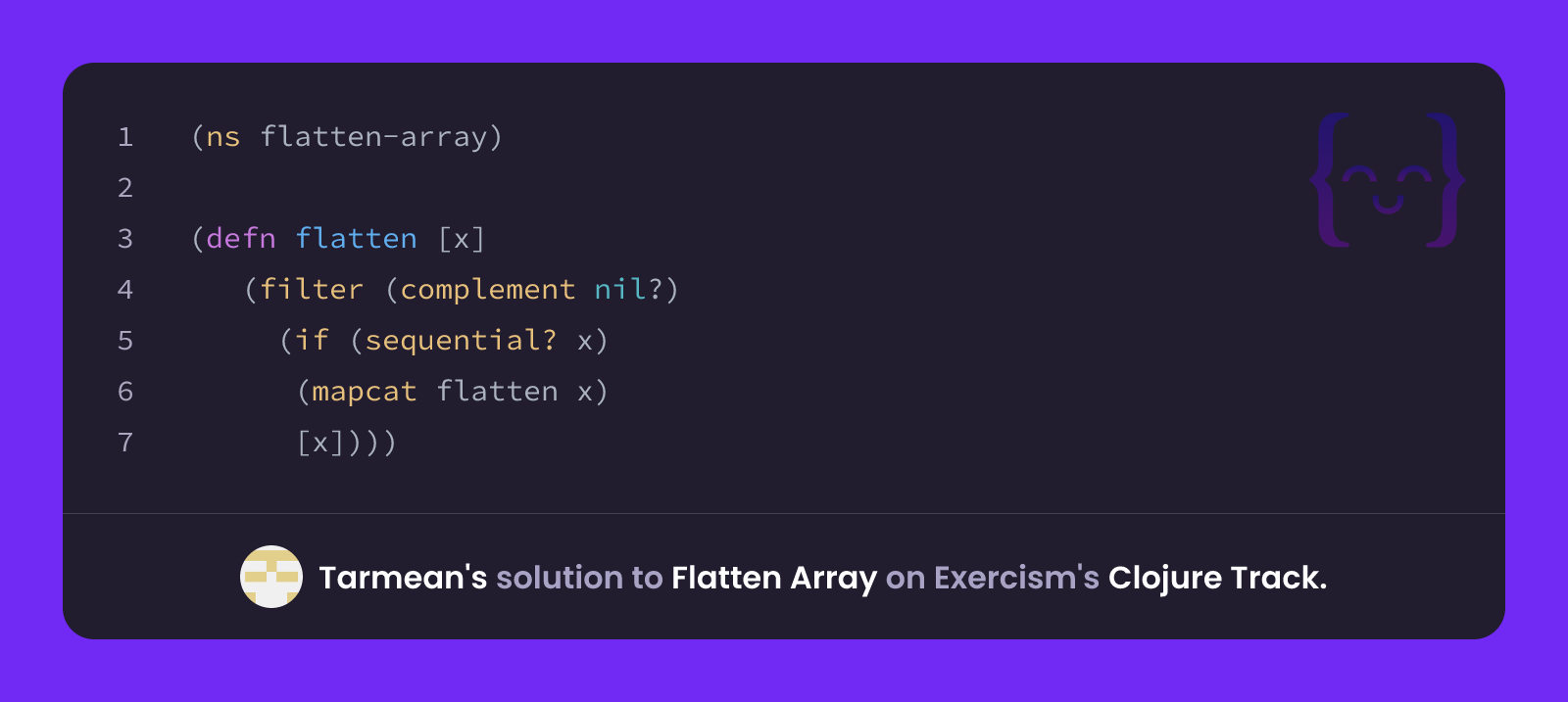 Tarmean's solution for Flatten Array in Clojure on Exercism