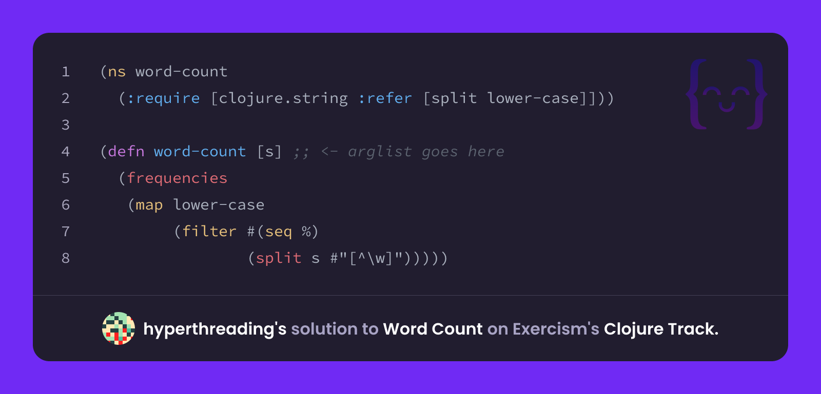 hyperthreading's solution for Word Count in Clojure on Exercism