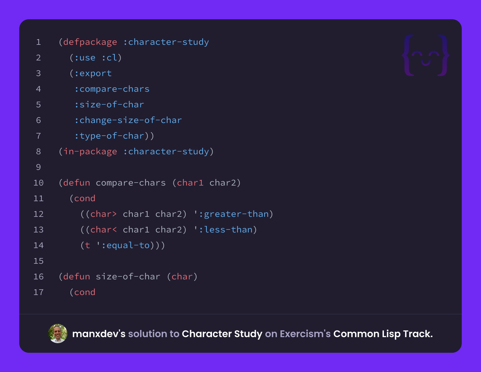 manxdev's solution for Character Study in Common Lisp on Exercism