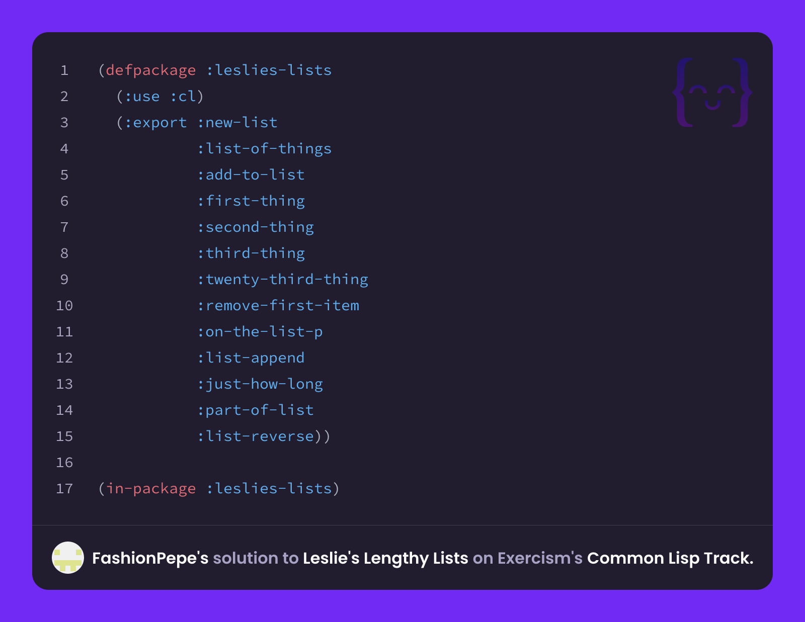 FashionPepe's solution for Leslie's Lengthy Lists in Common Lisp on ...