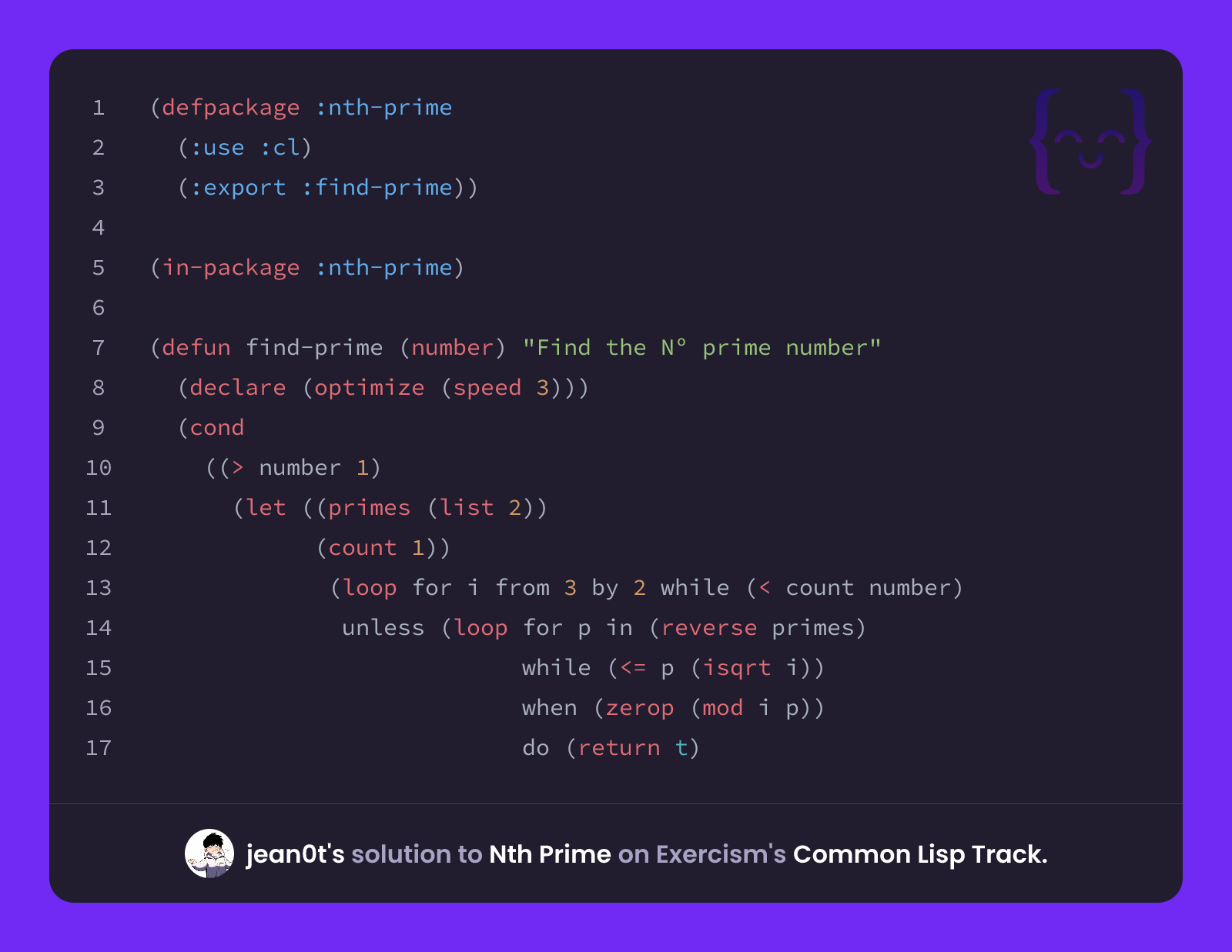 jean0t's solution for Nth Prime in Common Lisp on Exercism
