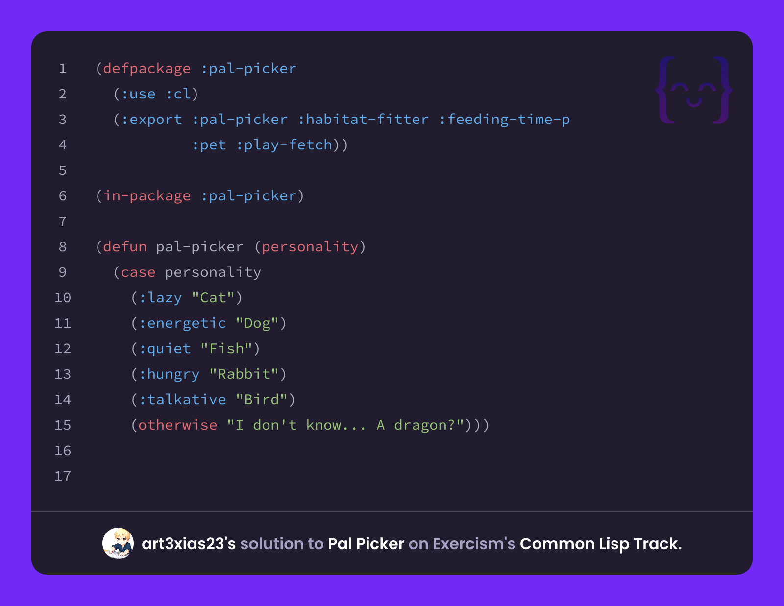 art3xias23's solution for Pal Picker in Common Lisp on Exercism