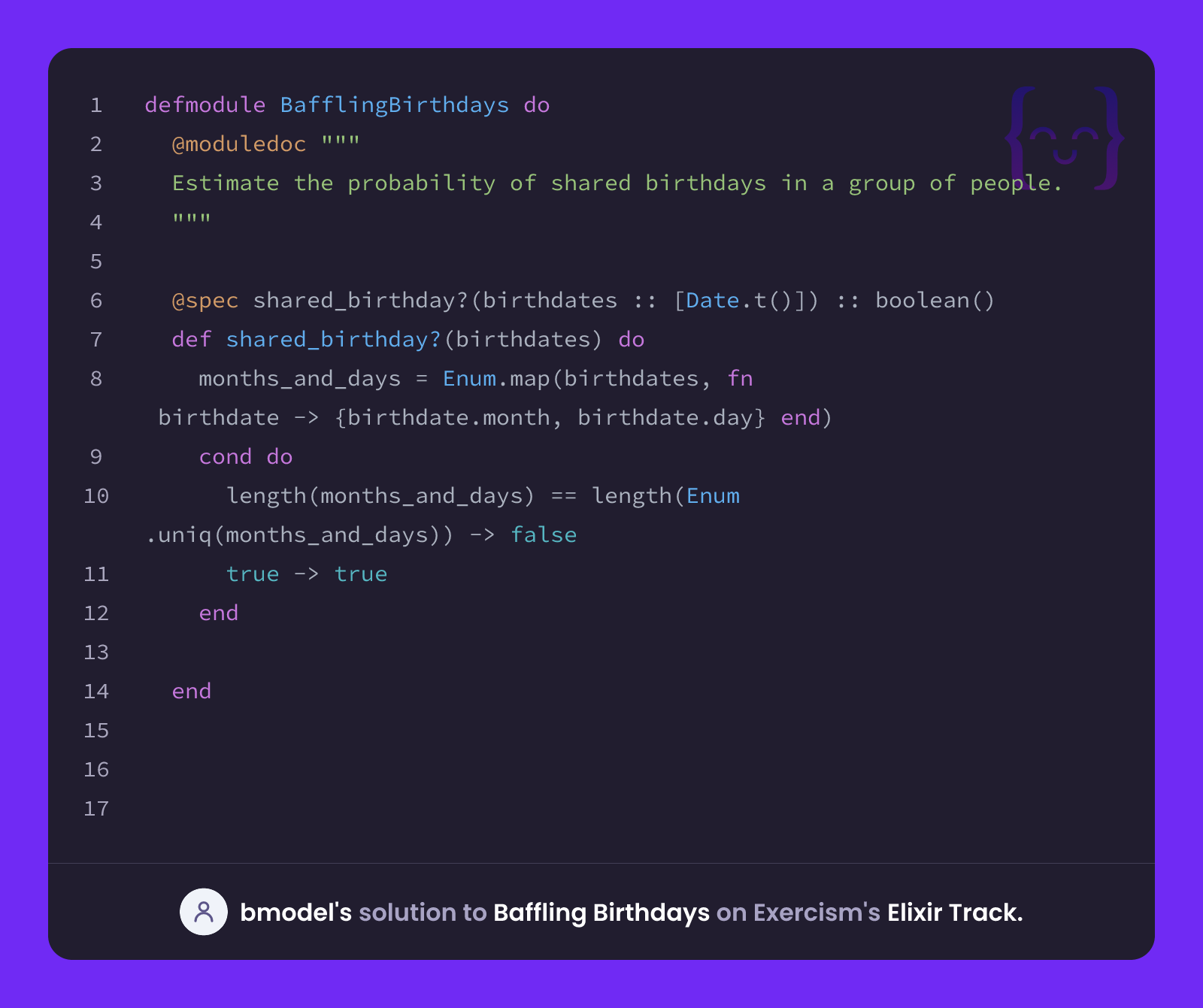 bmodel's solution for Baffling Birthdays in Elixir on Exercism