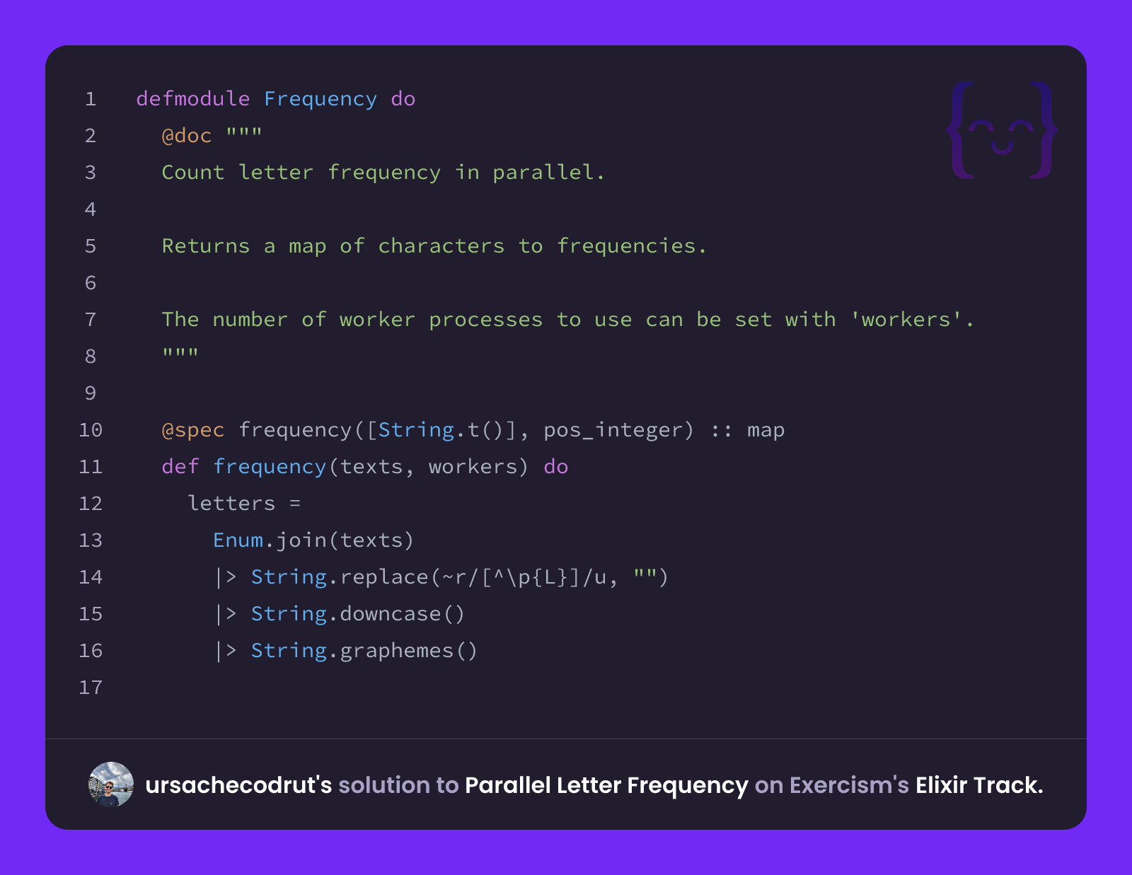 Parallel Letter L ursachecodrut's solution for Parallel Letter Frequency in Elixir on ...
