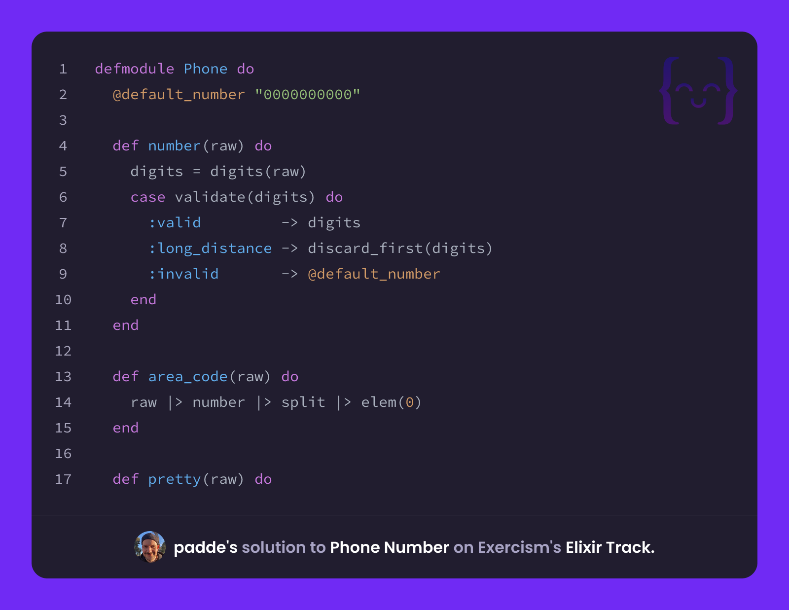 Padde padde's solution for Phone Number in Elixir on Exercism