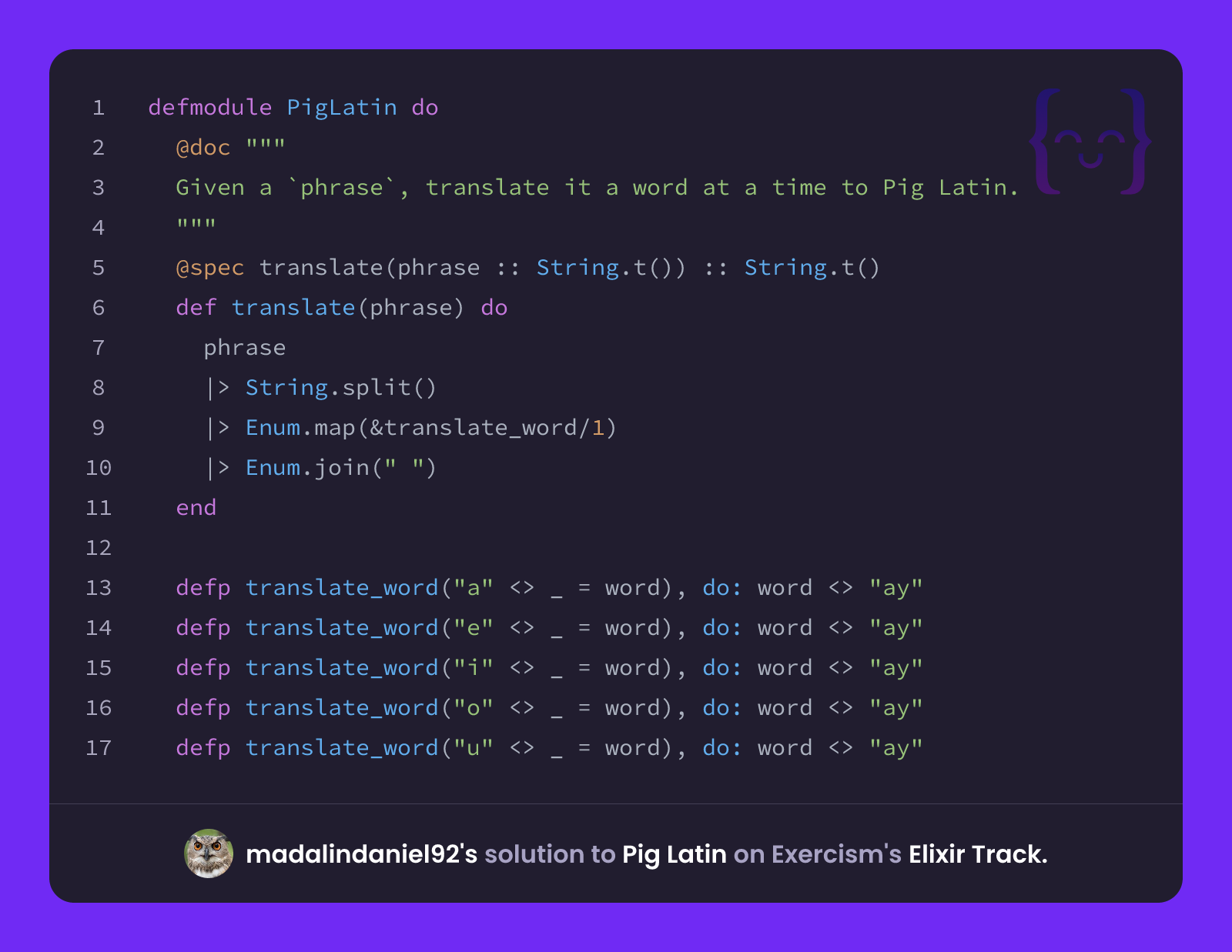 madalindaniel92's solution for Pig Latin in Elixir on Exercism