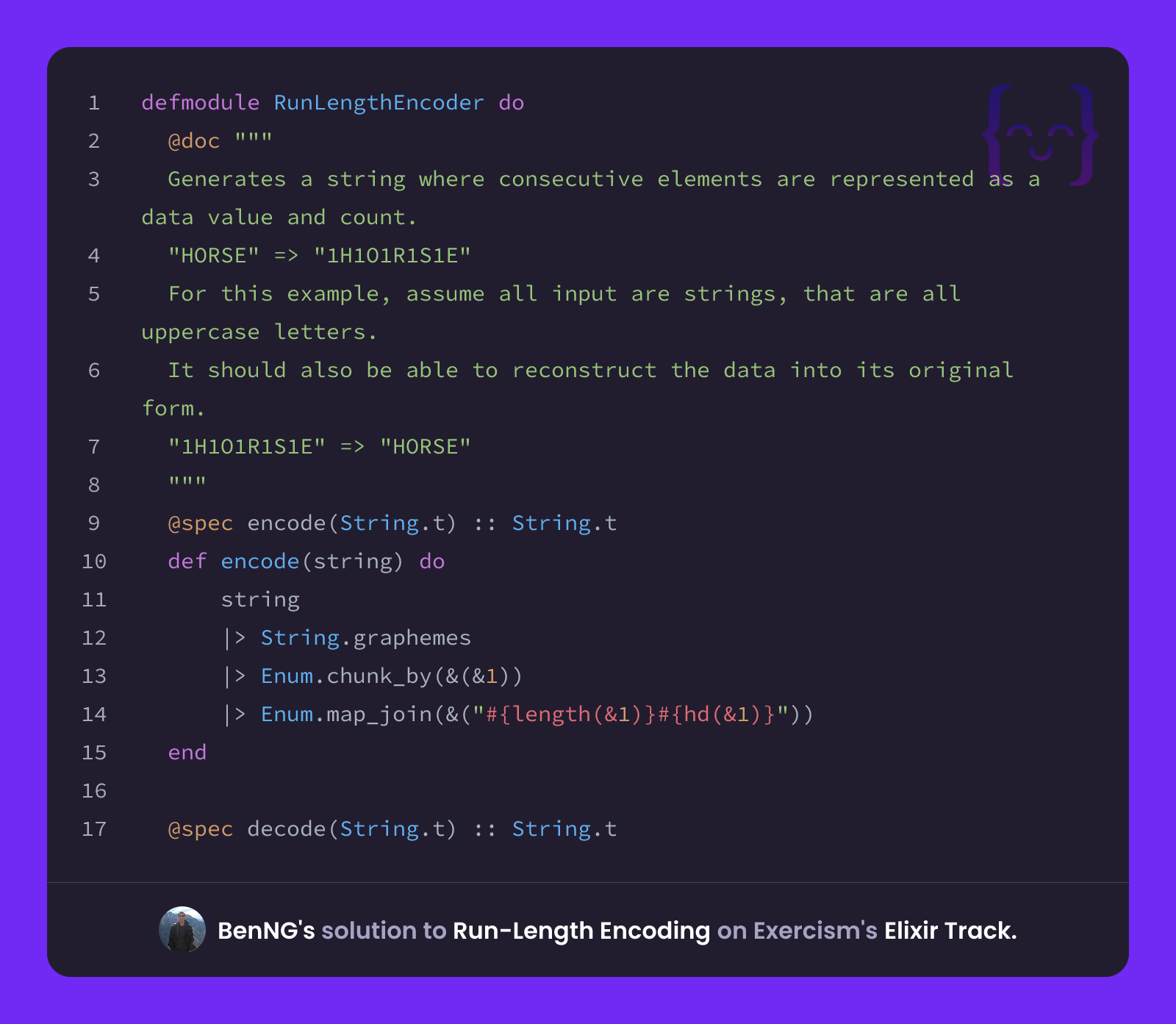 BenNG's solution for Run-Length Encoding in Elixir on Exercism