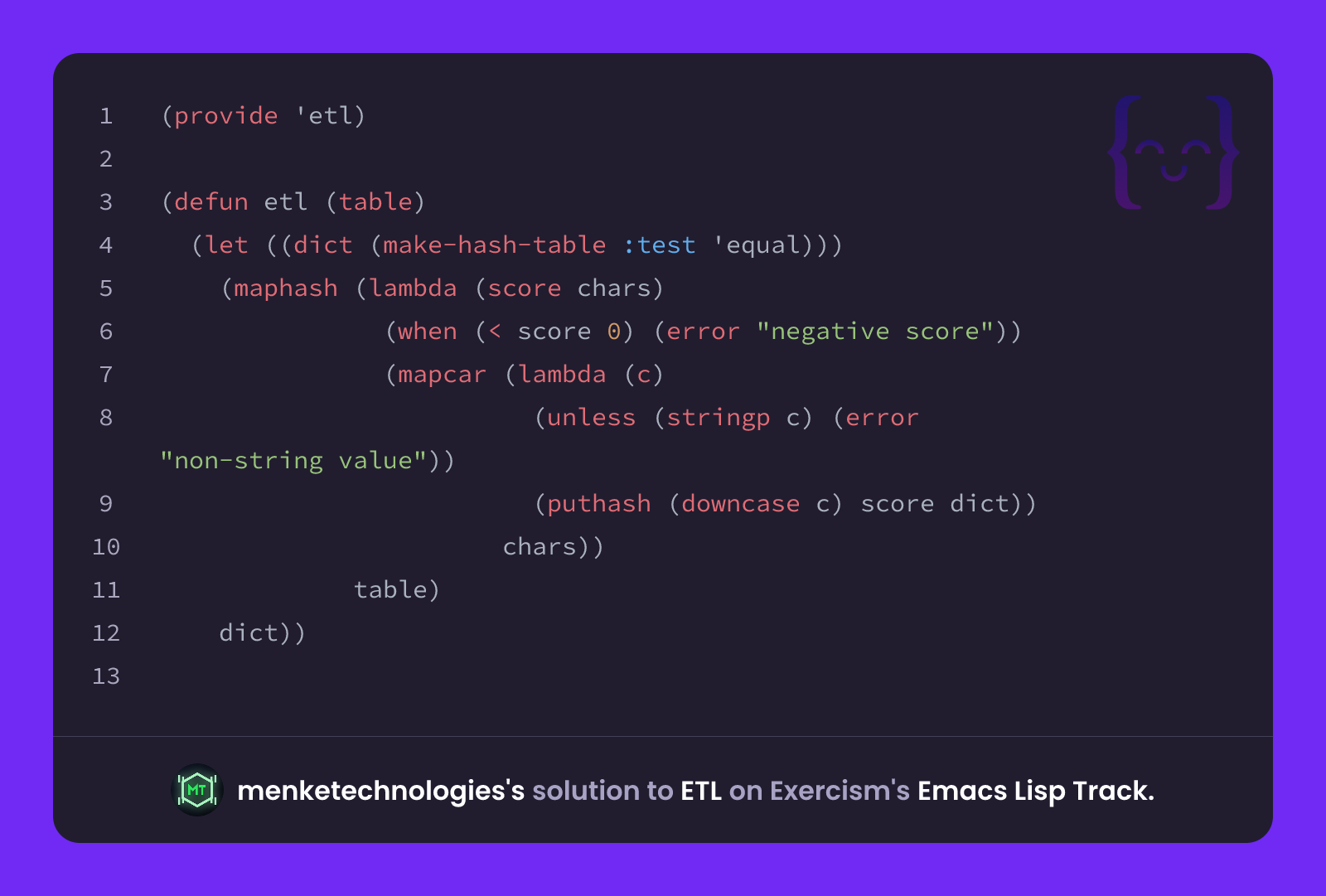 menketechnologies's solution for ETL in Emacs Lisp on Exercism