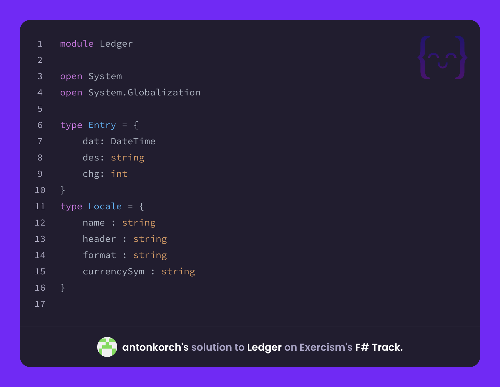 antonkorch's solution for Ledger in F# on Exercism