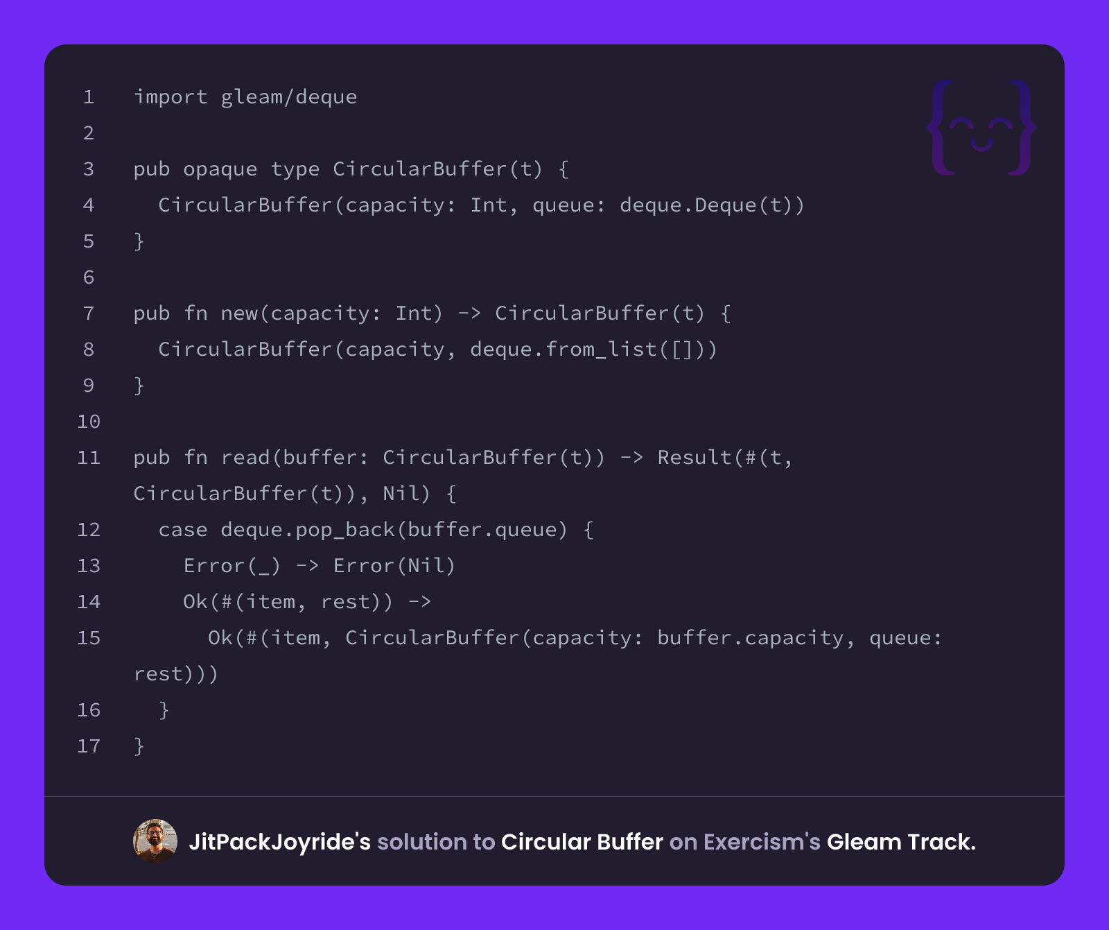 JitPackJoyride's solution for Circular Buffer in Gleam on Exercism