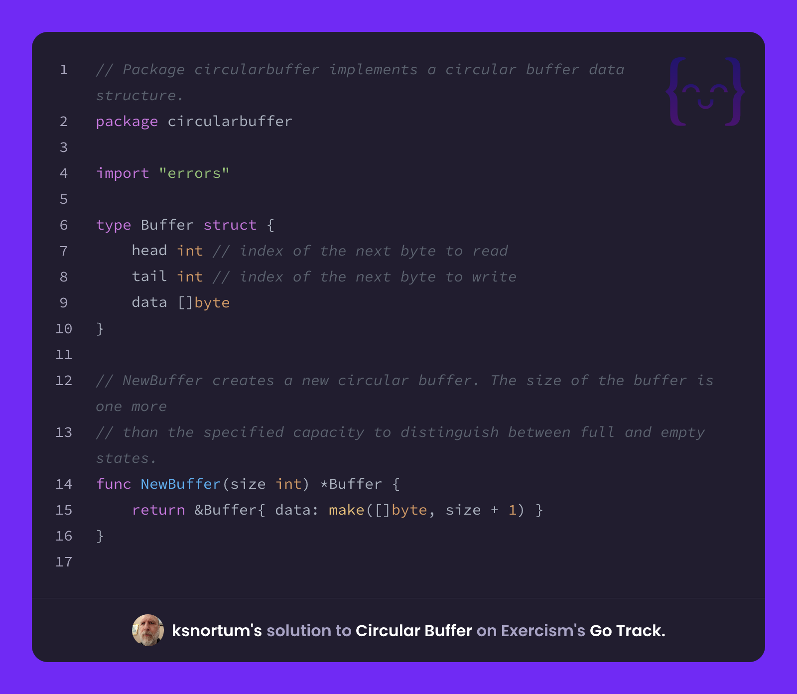 ksnortum's solution for Circular Buffer in Go on Exercism