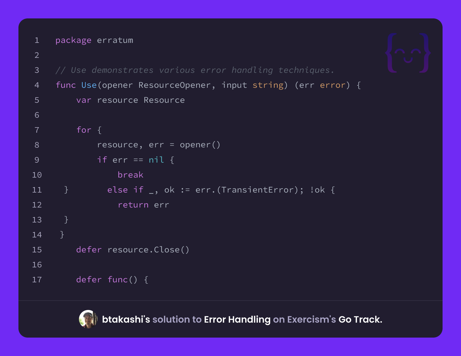 btakashi's solution for Error Handling in Go on Exercism