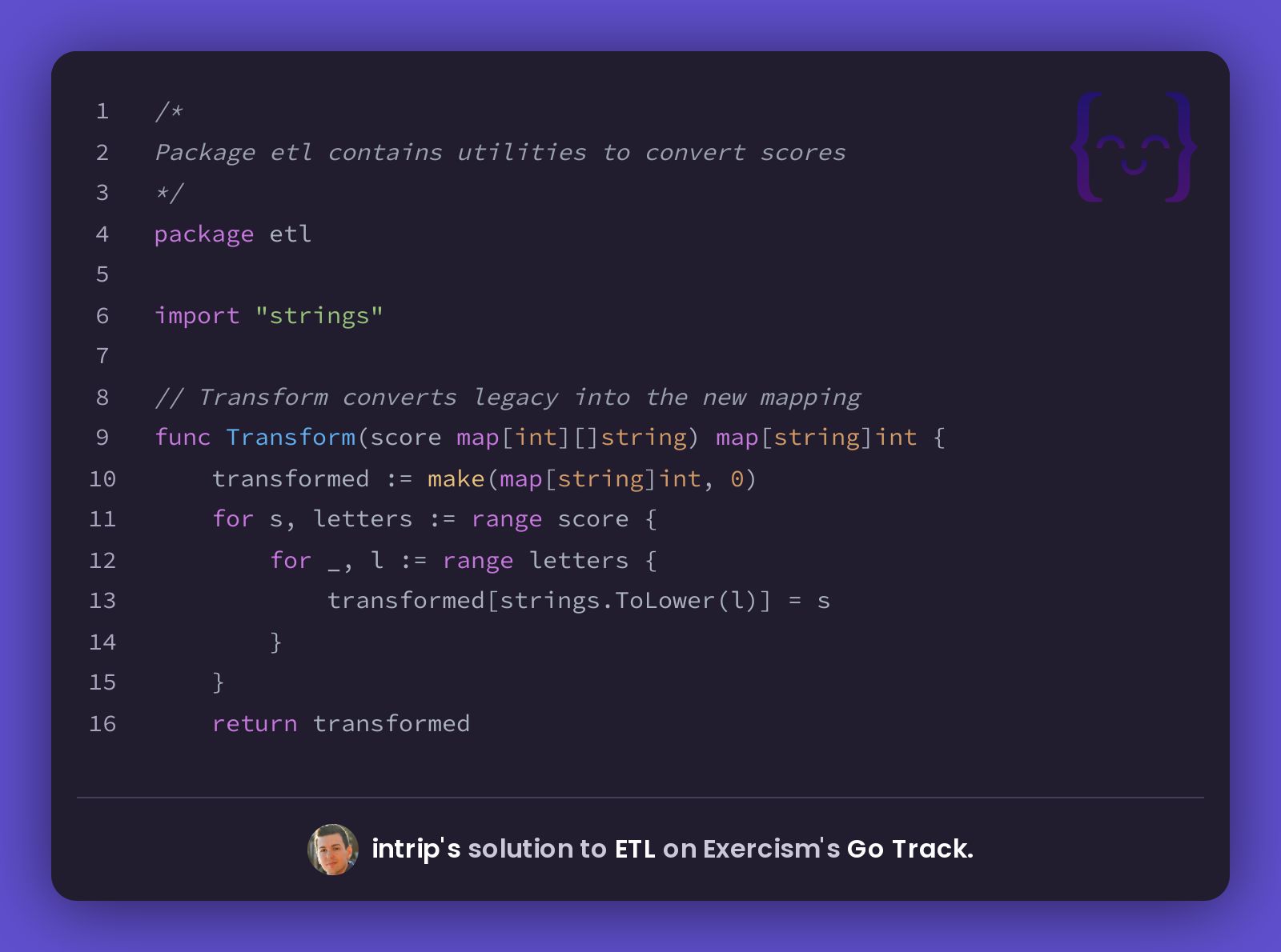 intrip's solution for ETL in Go on Exercism