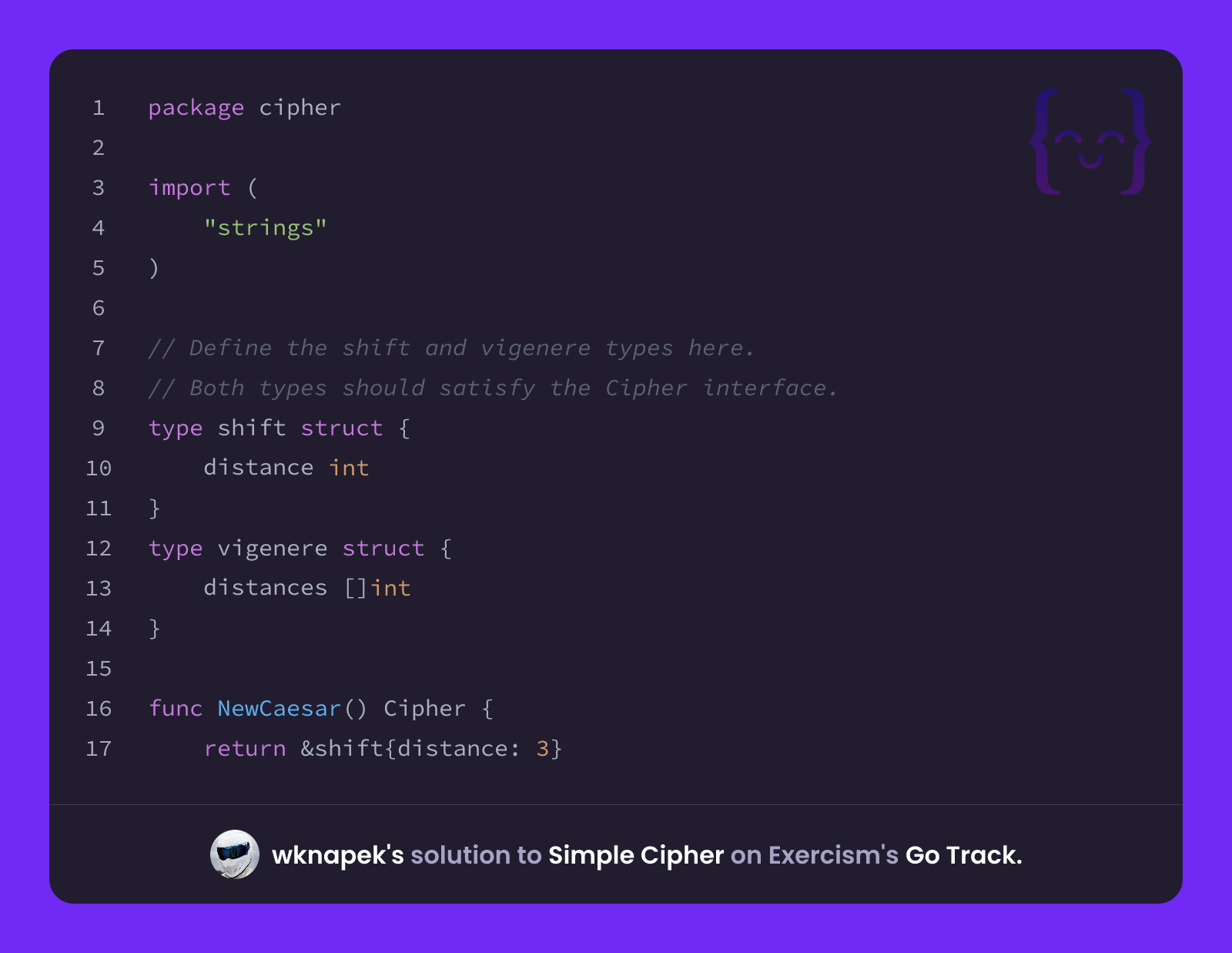 wknapek's solution for Simple Cipher in Go on Exercism