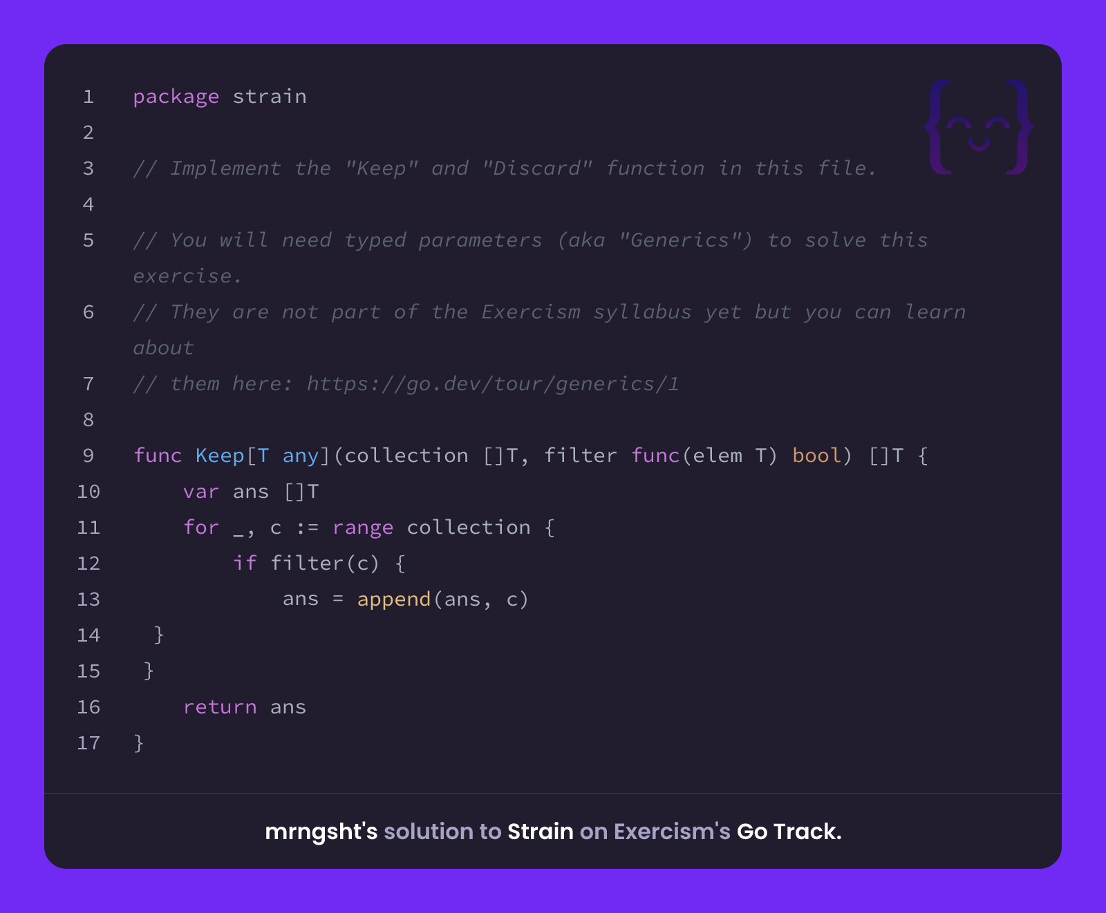 mrngsht's solution for Strain in Go on Exercism