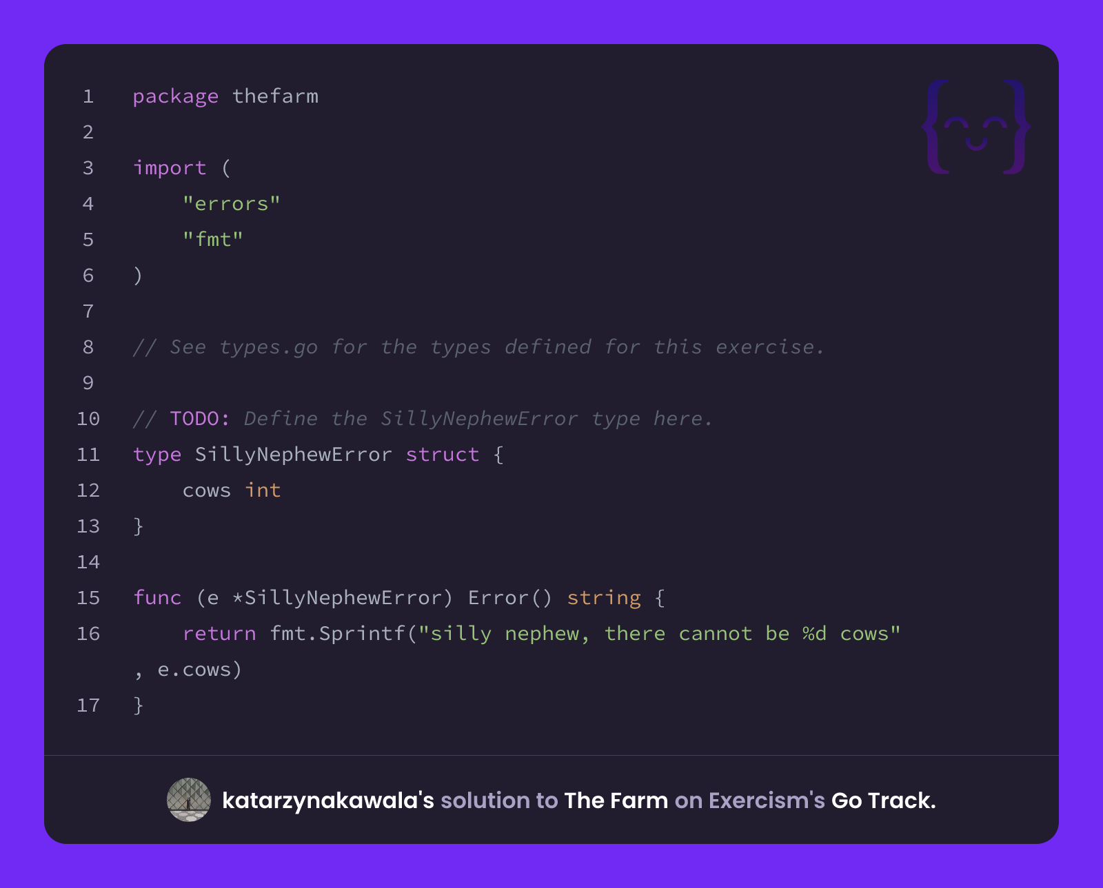 katarzynakawala's solution for The Farm in Go on Exercism
