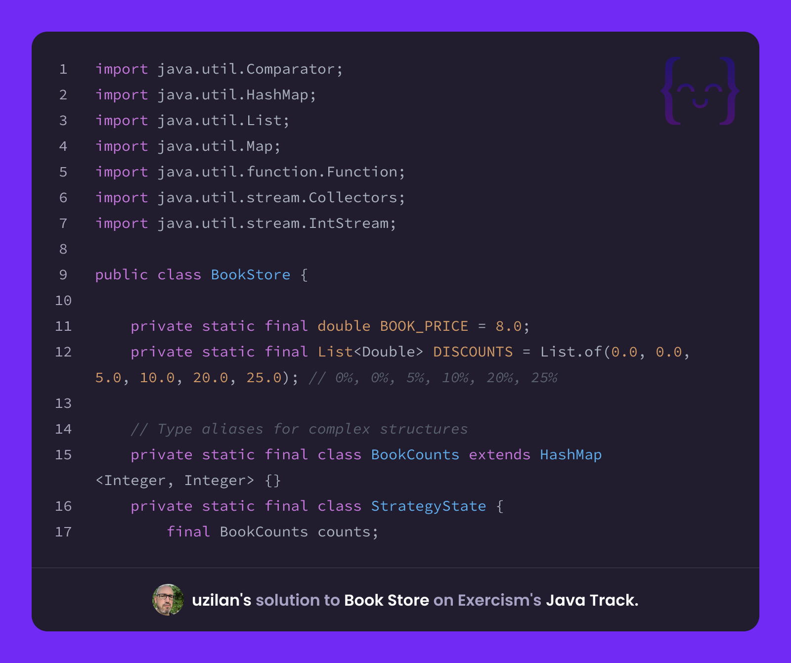 uzilan's solution for Book Store in Java on Exercism