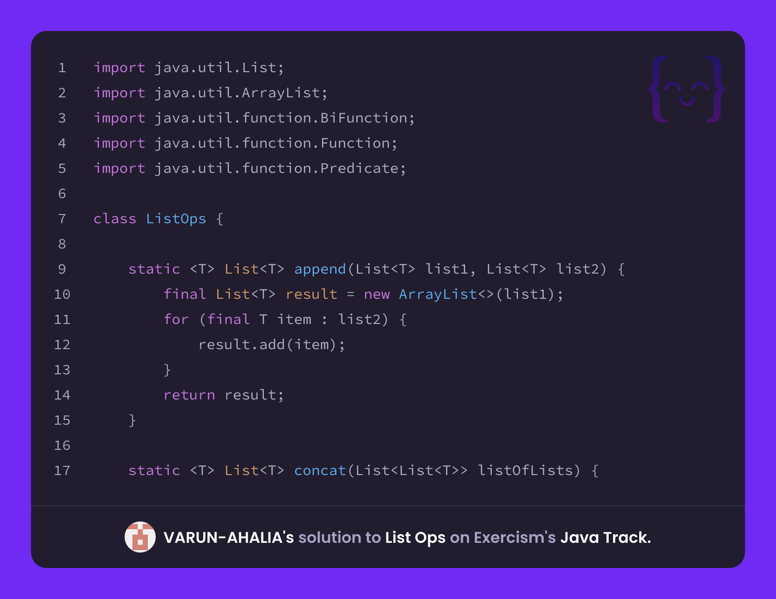 VARUN-AHALIA's solution for List Ops in Java on Exercism