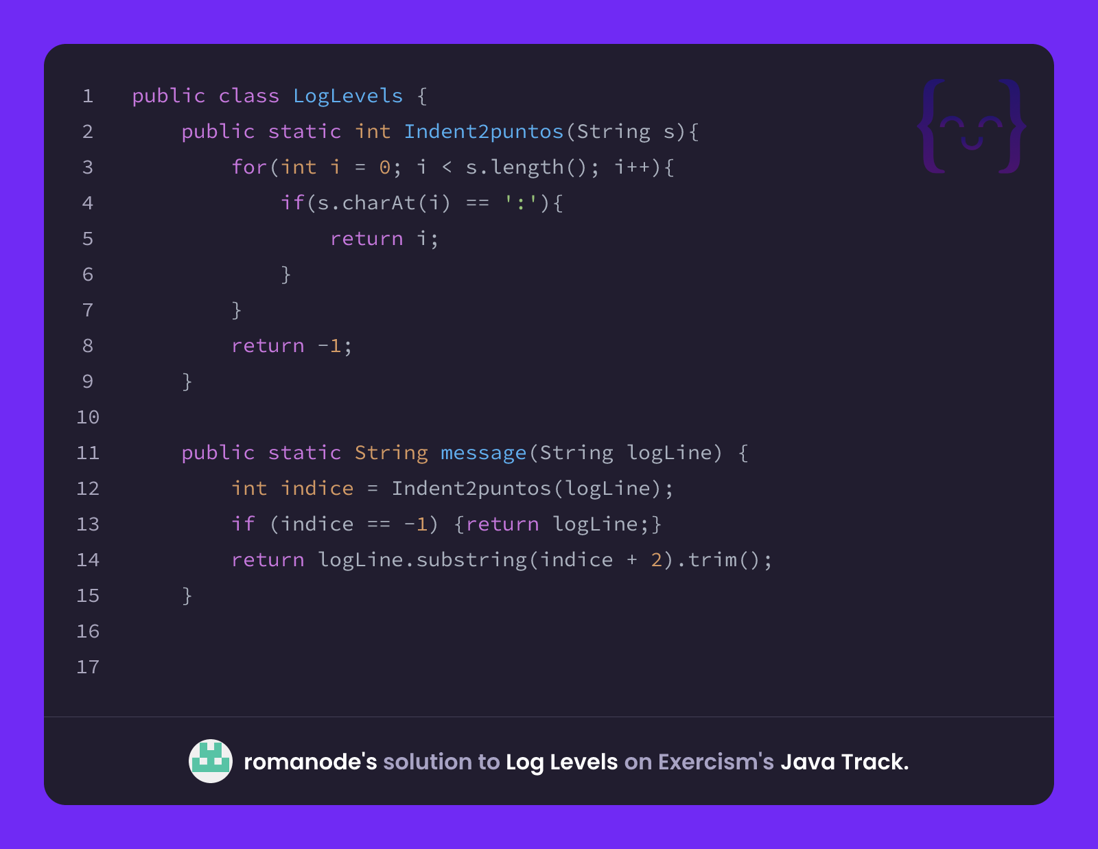 romanode's solution for Log Levels in Java on Exercism
