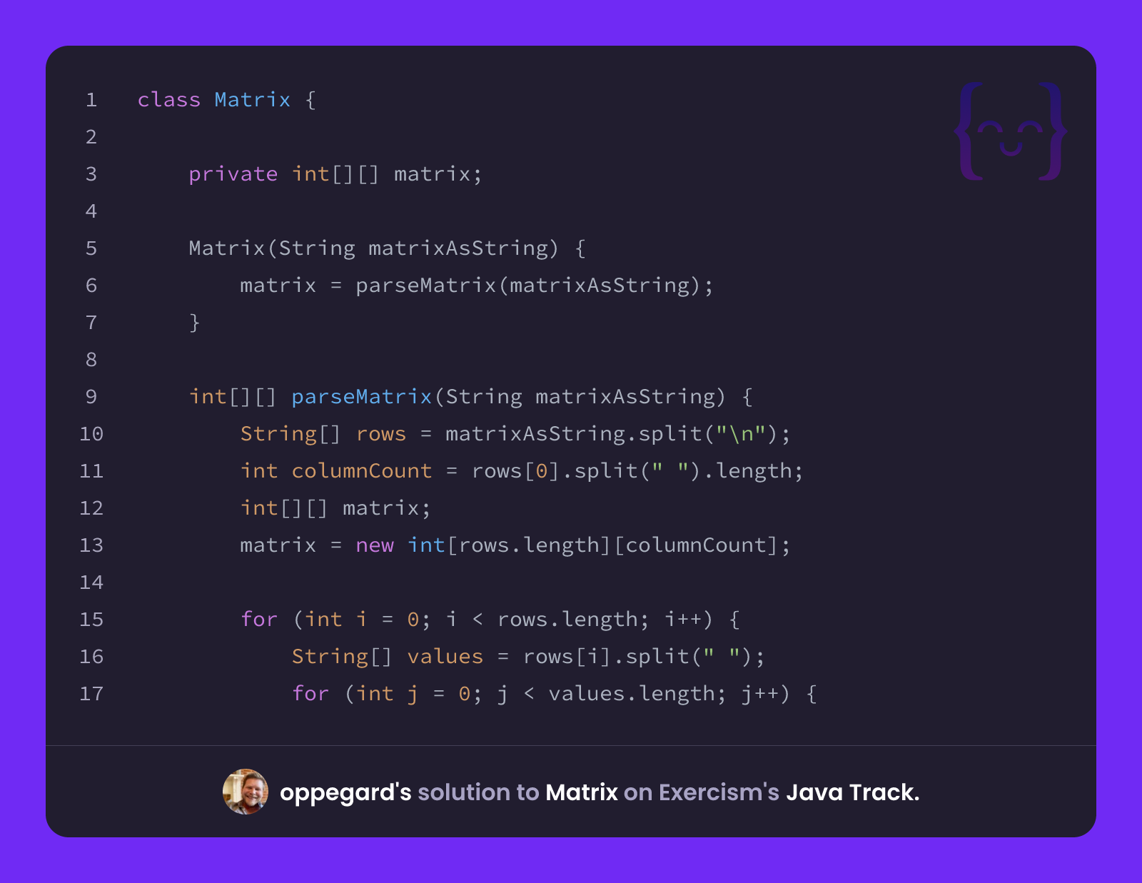 oppegard's solution for Matrix in Java on Exercism