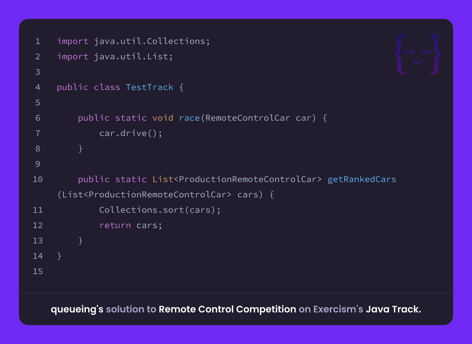 queueing's solution for Remote Control Competition in Java on Exercism