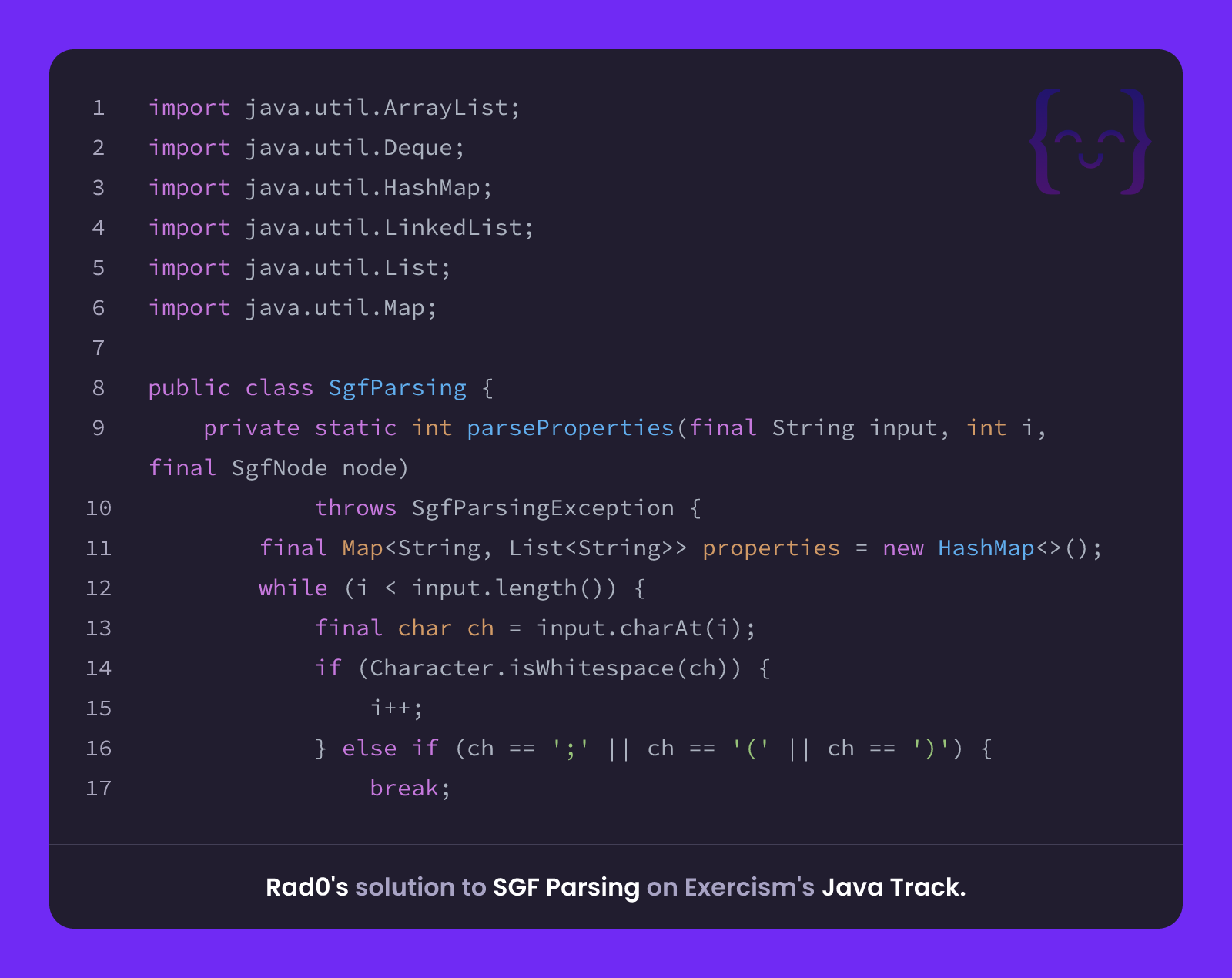 Rad0's solution for SGF Parsing in Java on Exercism