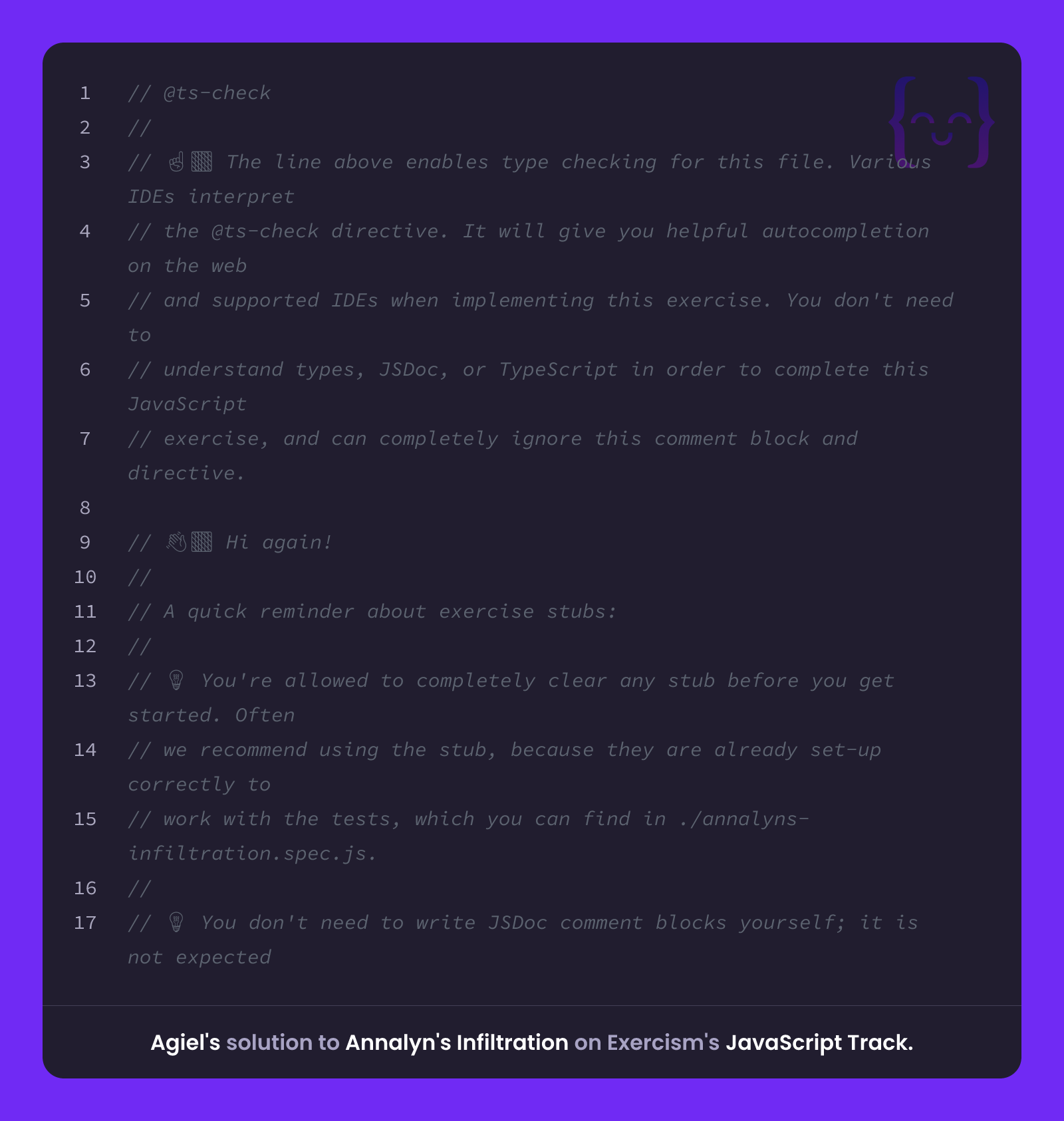Agiel's solution for Annalyn's Infiltration in JavaScript on Exercism