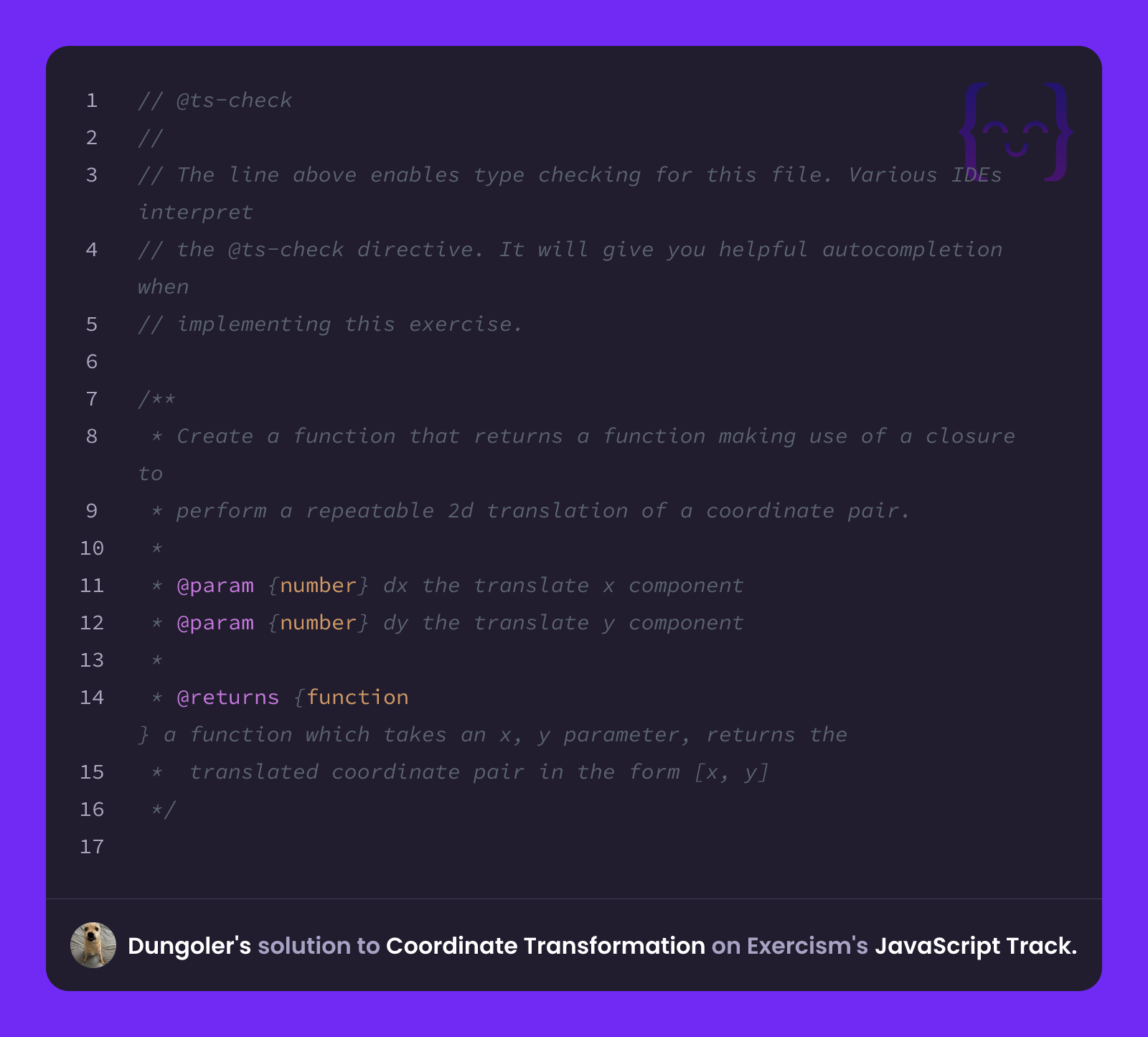 Dungoler's solution for Coordinate Transformation in JavaScript on Exercism
