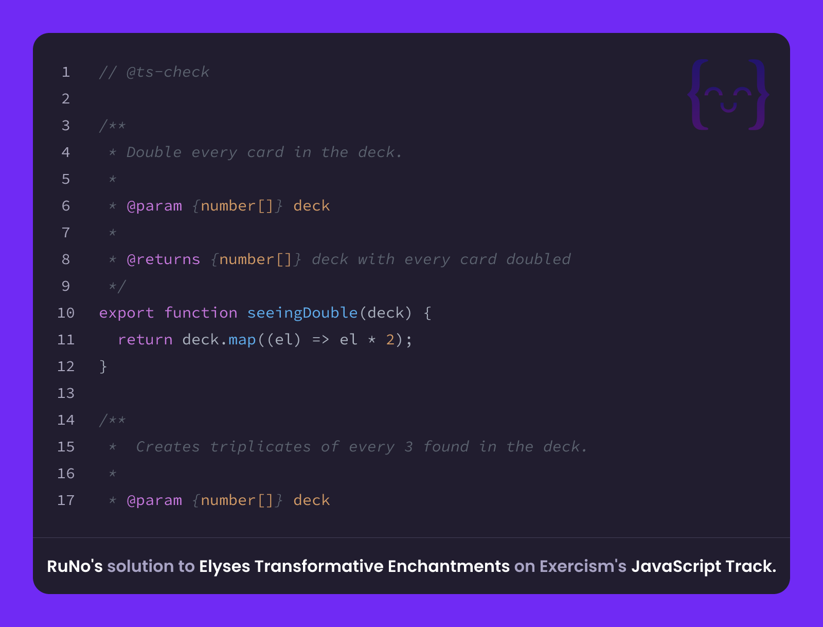 RuNo's solution for Elyses Transformative Enchantments in JavaScript on ...