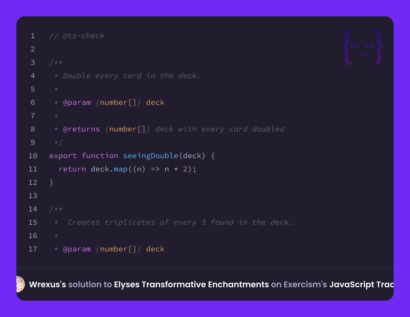 Wrexus's solution for Elyses Transformative Enchantments in JavaScript ...