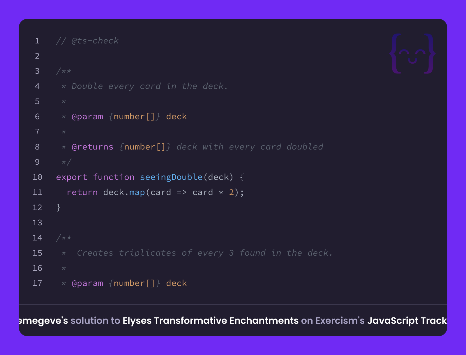 emegeve's solution for Elyses Transformative Enchantments in JavaScript ...