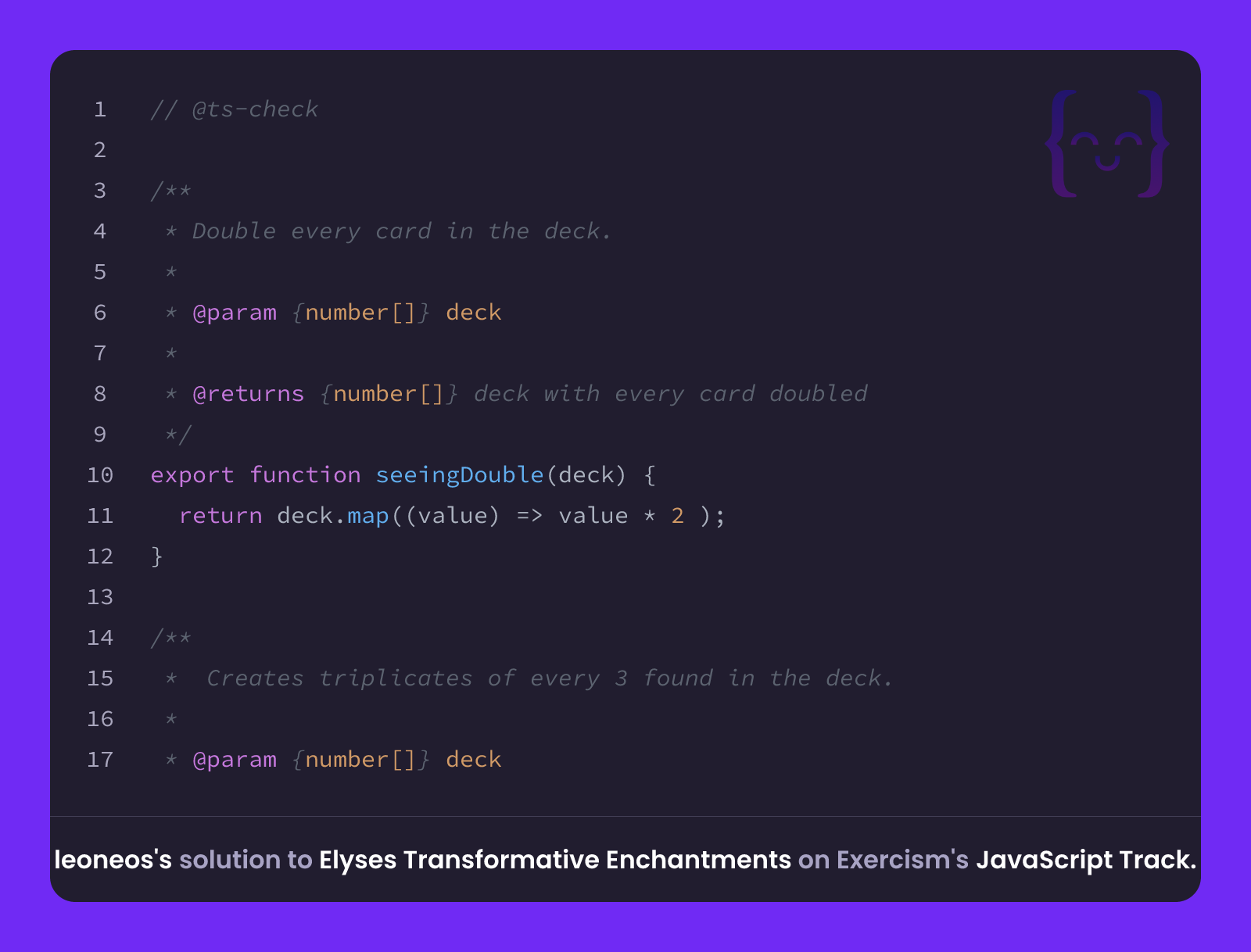 leoneos's solution for Elyses Transformative Enchantments in JavaScript ...
