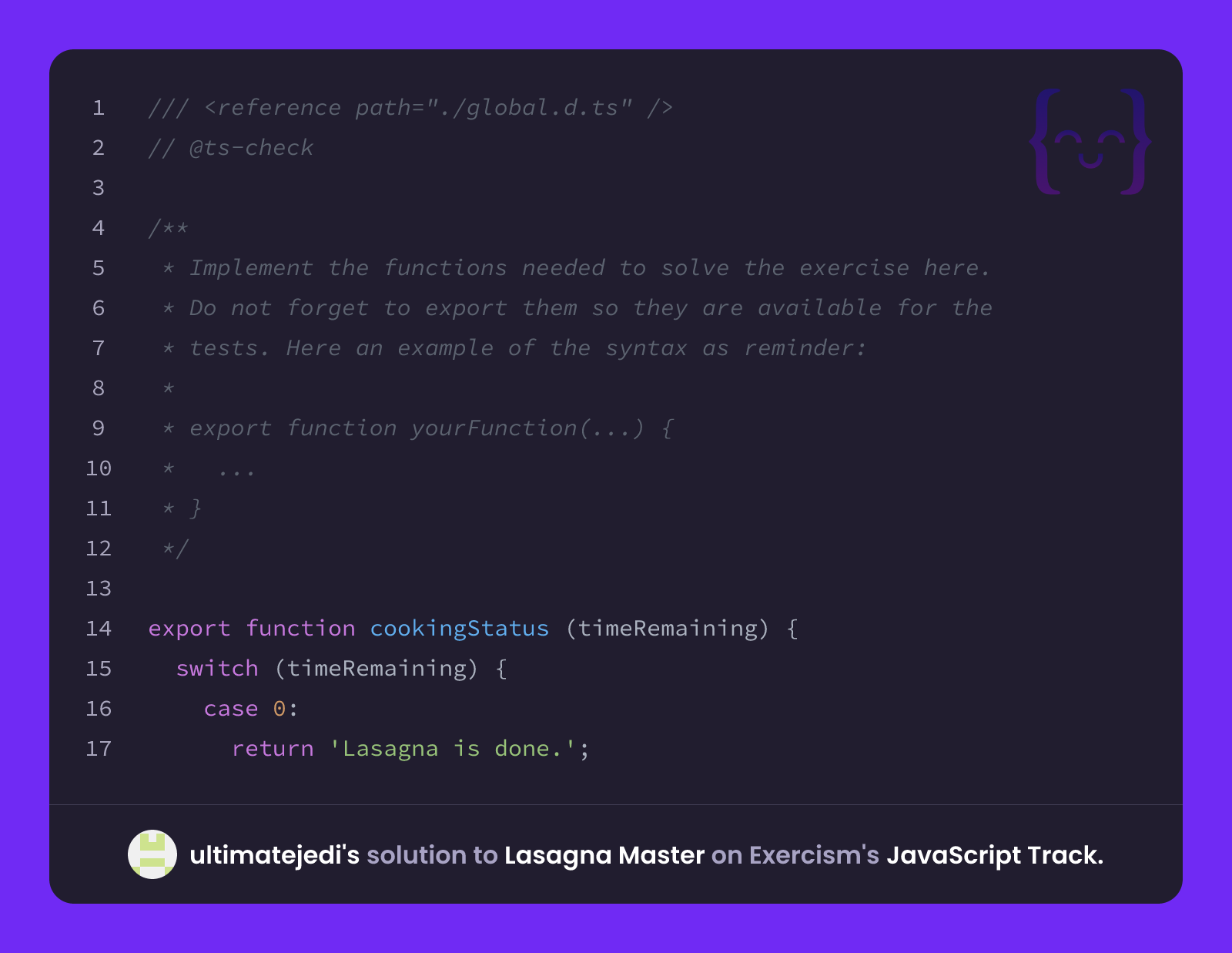 ultimatejedi's solution for Lasagna Master in JavaScript on Exercism