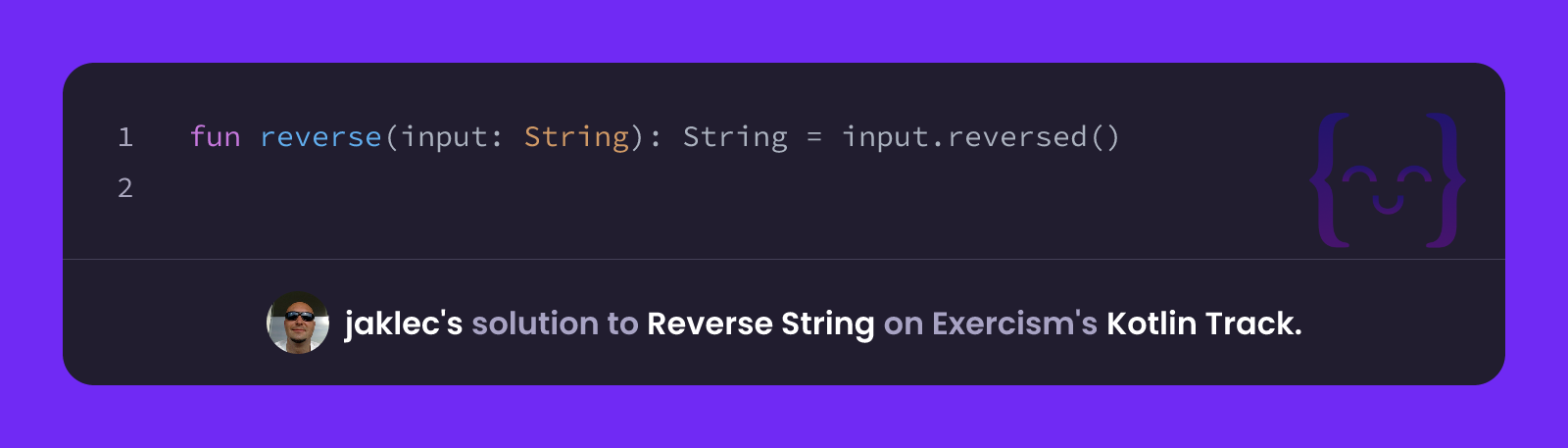 jaklec's solution for Reverse String in Kotlin on Exercism
