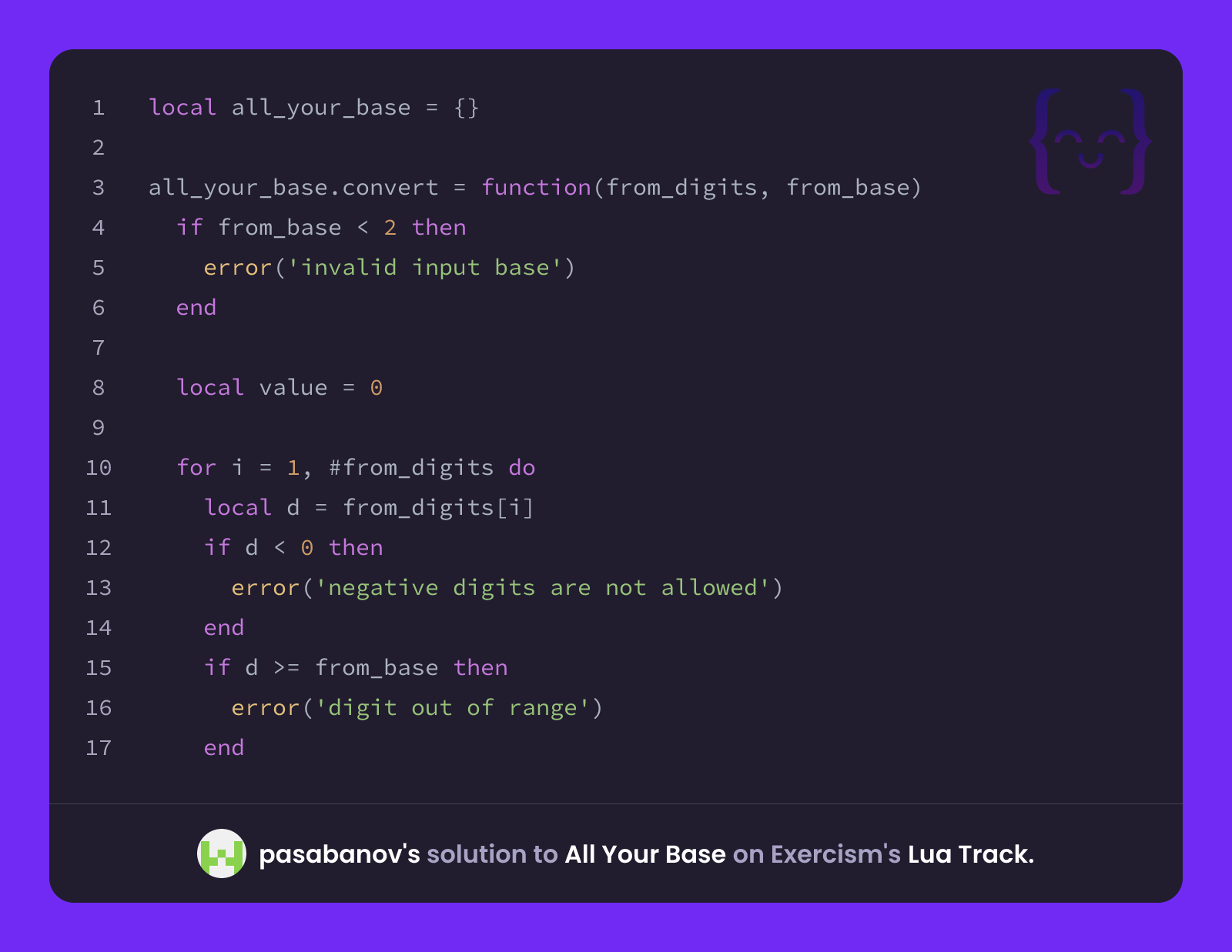 pasabanov's solution for All Your Base in Lua on Exercism