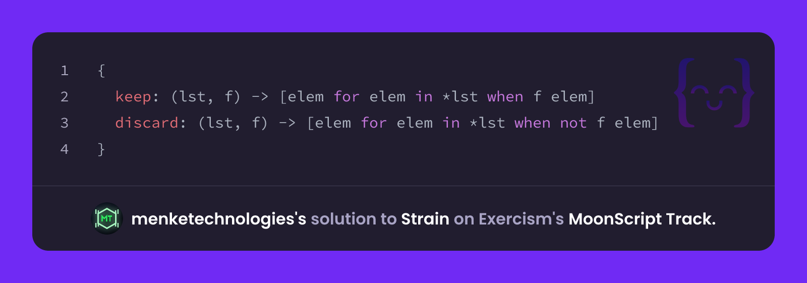 menketechnologies's solution for Strain in MoonScript on Exercism