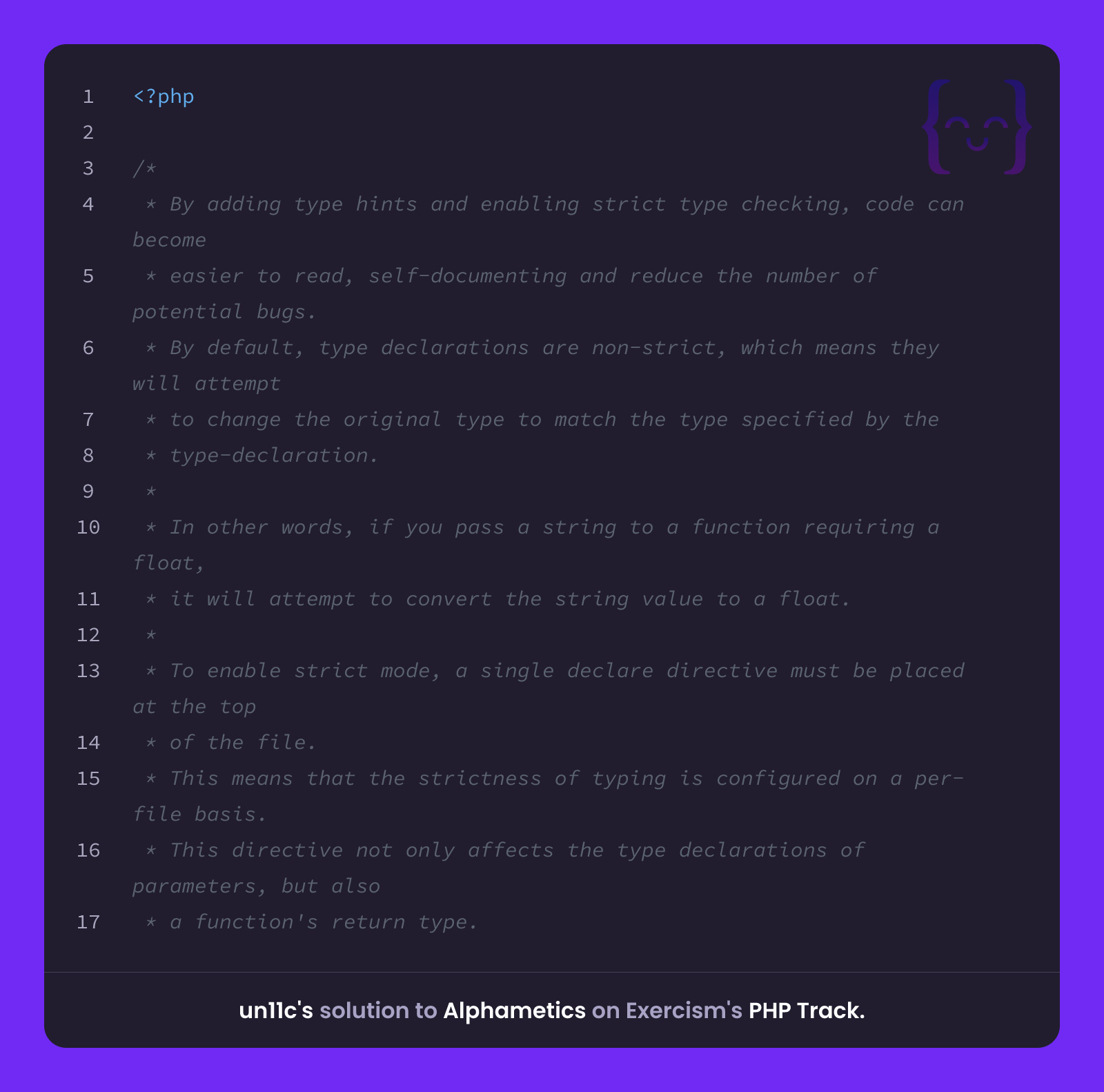 un11c's solution for Alphametics in PHP on Exercism