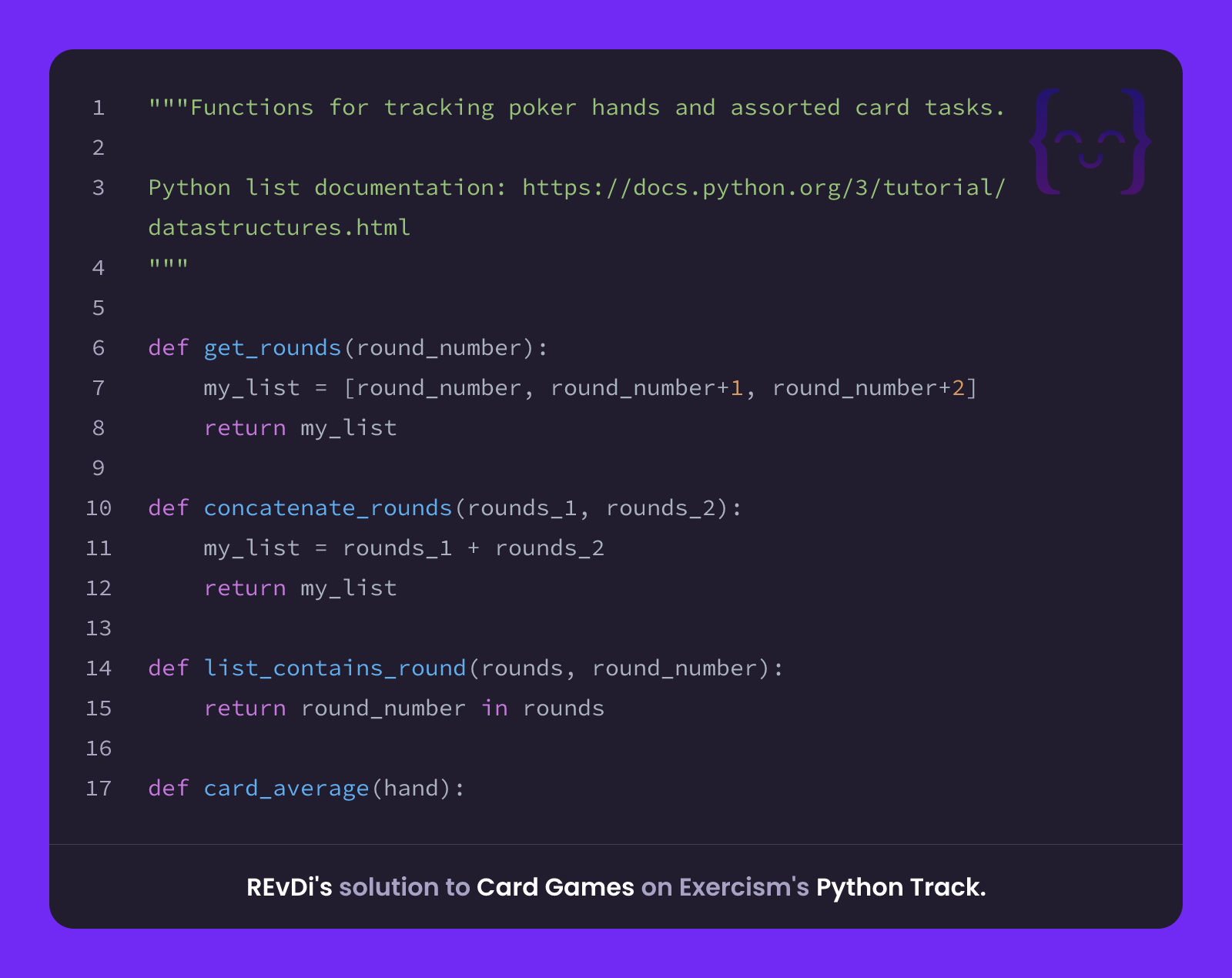 REvDi's solution for Card Games in Python on Exercism