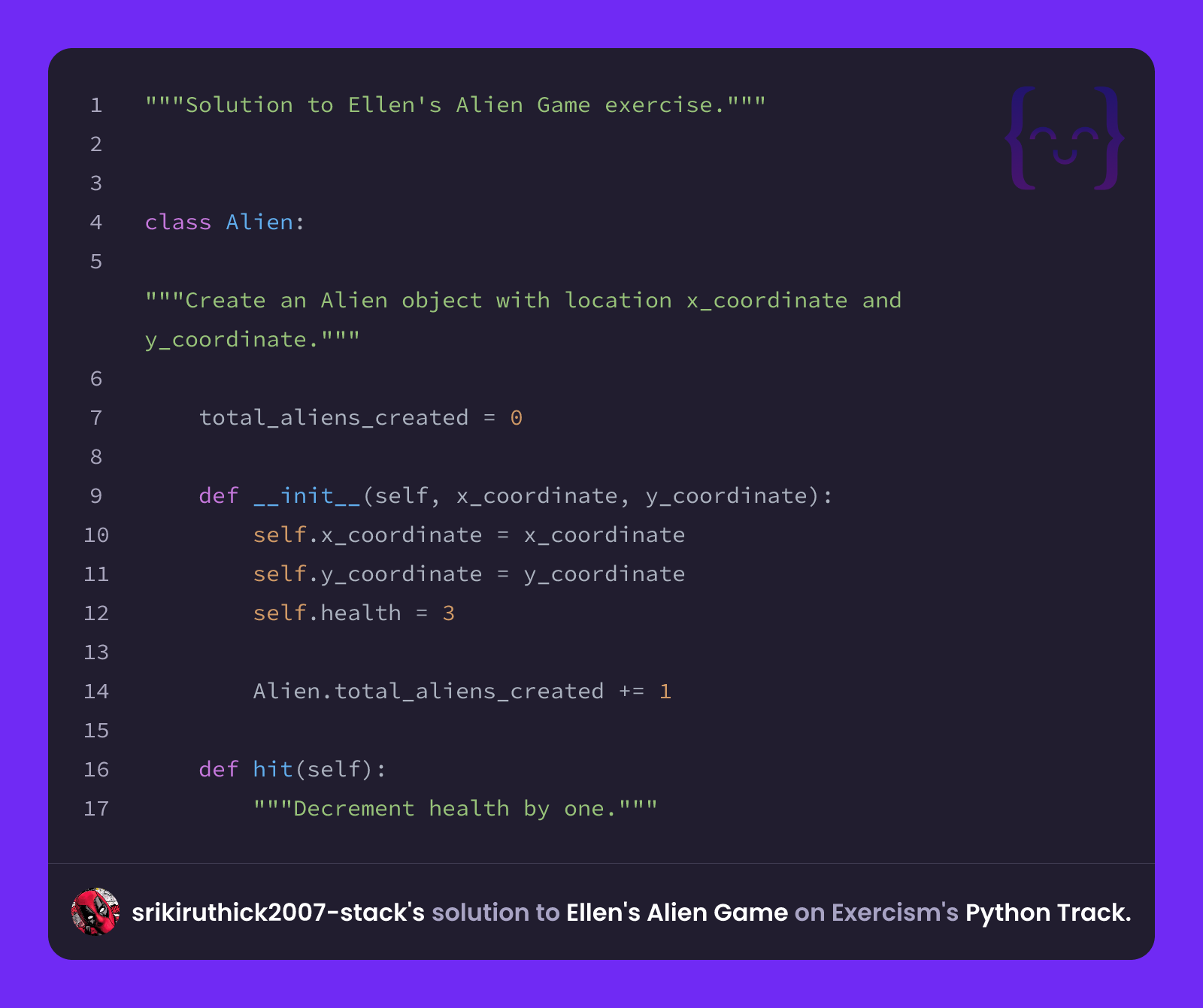 srikiruthick2007-stack's solution for Ellen's Alien Game in Python on ...