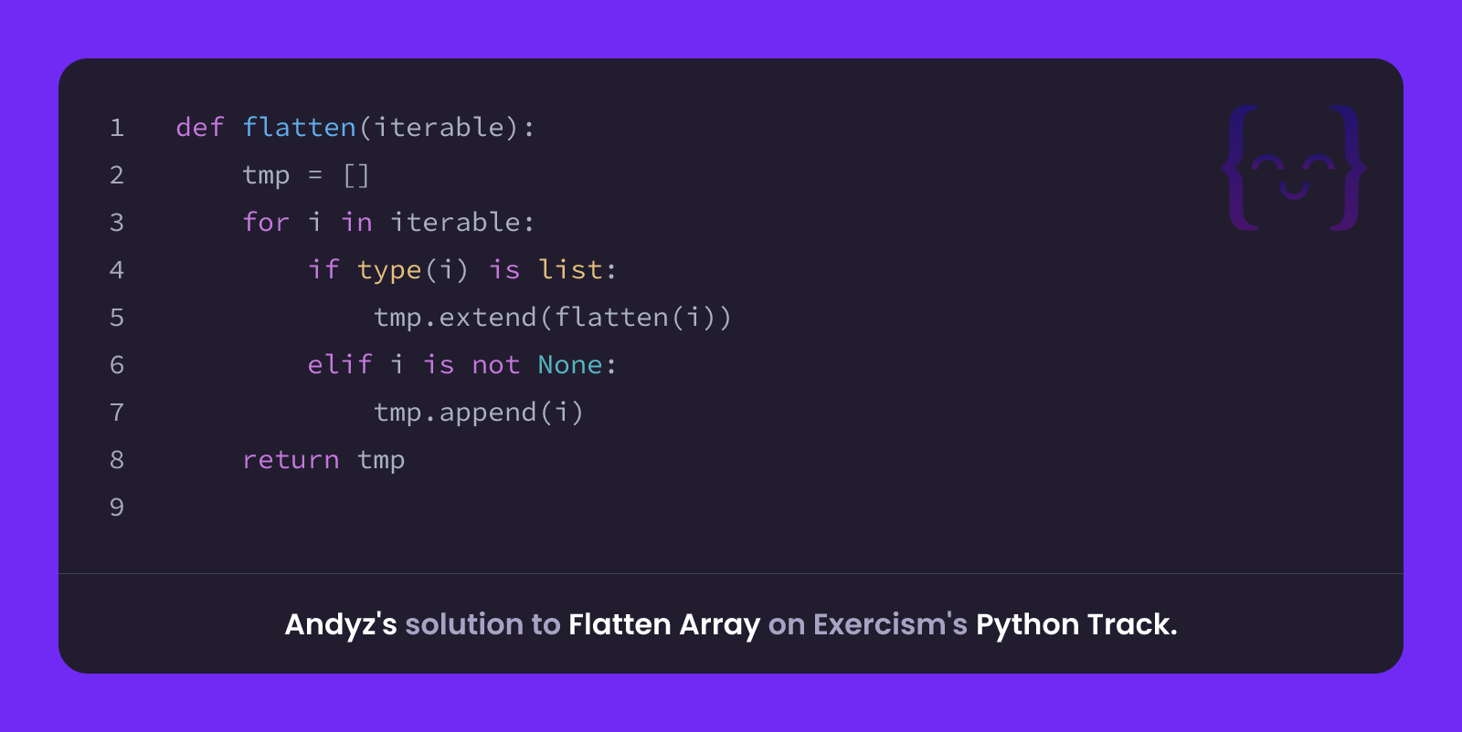 Andyz's solution for Flatten Array in Python on Exercism