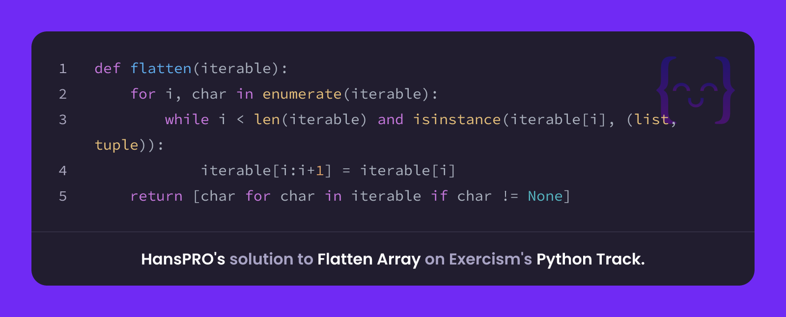 HansPRO's solution for Flatten Array in Python on Exercism