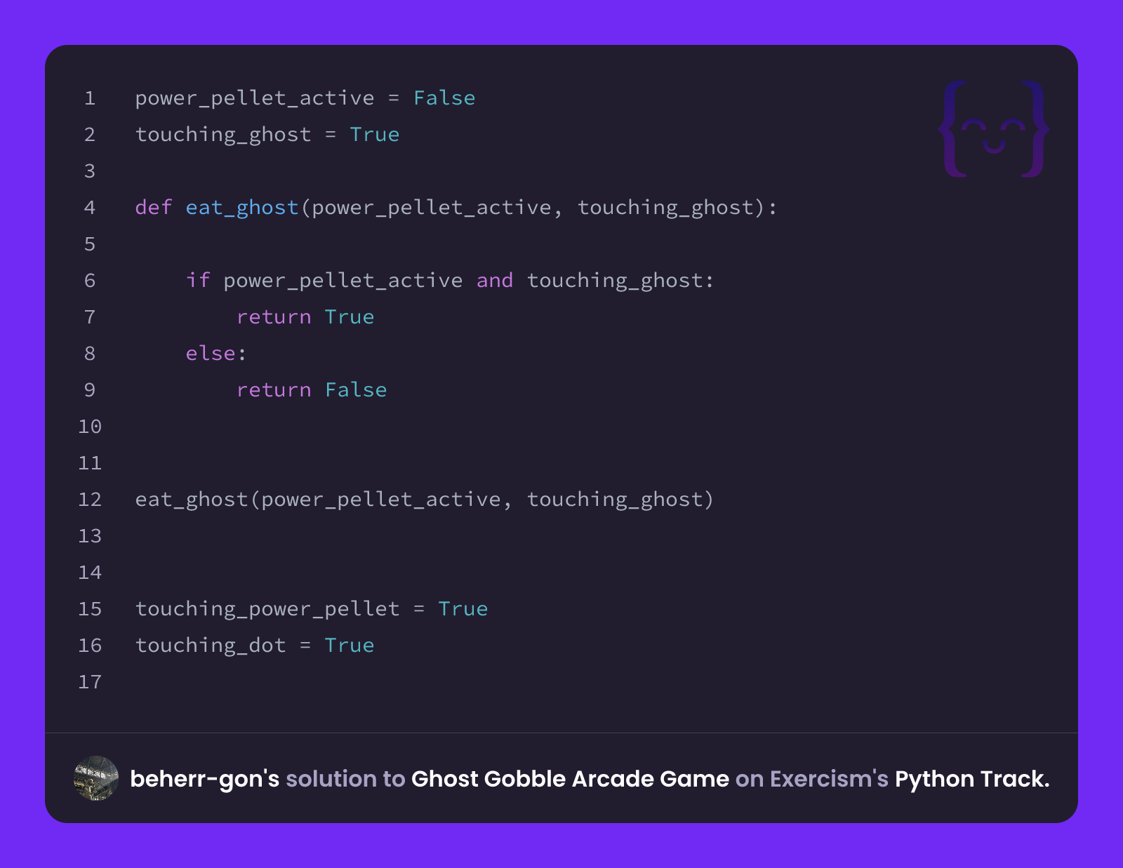 beherr-gon's solution for Ghost Gobble Arcade Game in Python on Exercism