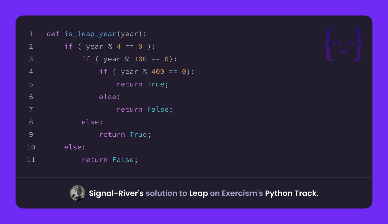Signal-River's solution for Leap in Python on Exercism