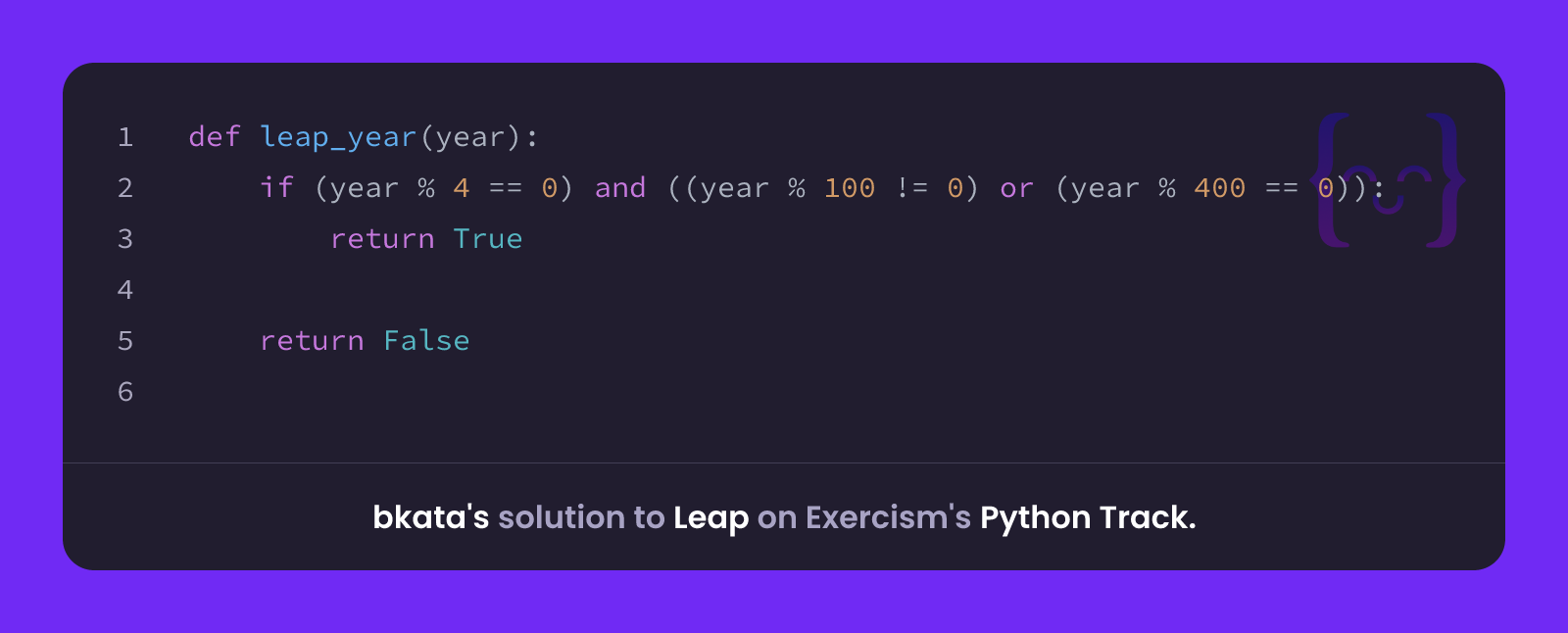 bkata's solution for Leap in Python on Exercism