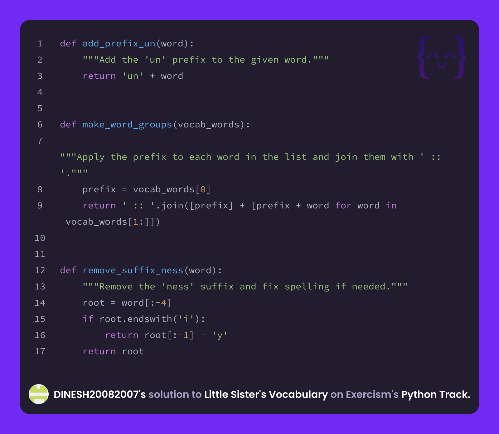 DINESH20082007's solution for Little Sister's Vocabulary in Python on ...