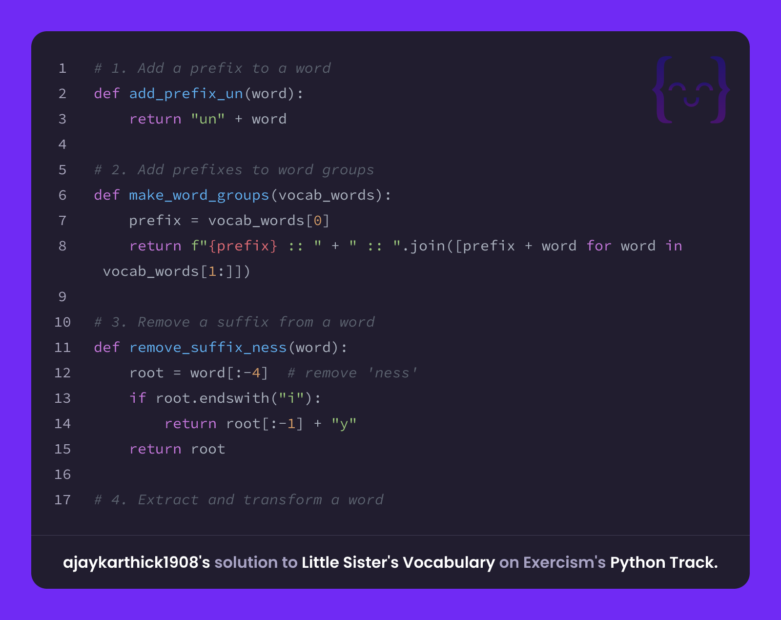 Python Sister Project ajaykarthick1908's solution for Little Sister's Vocabulary in Python on ...
